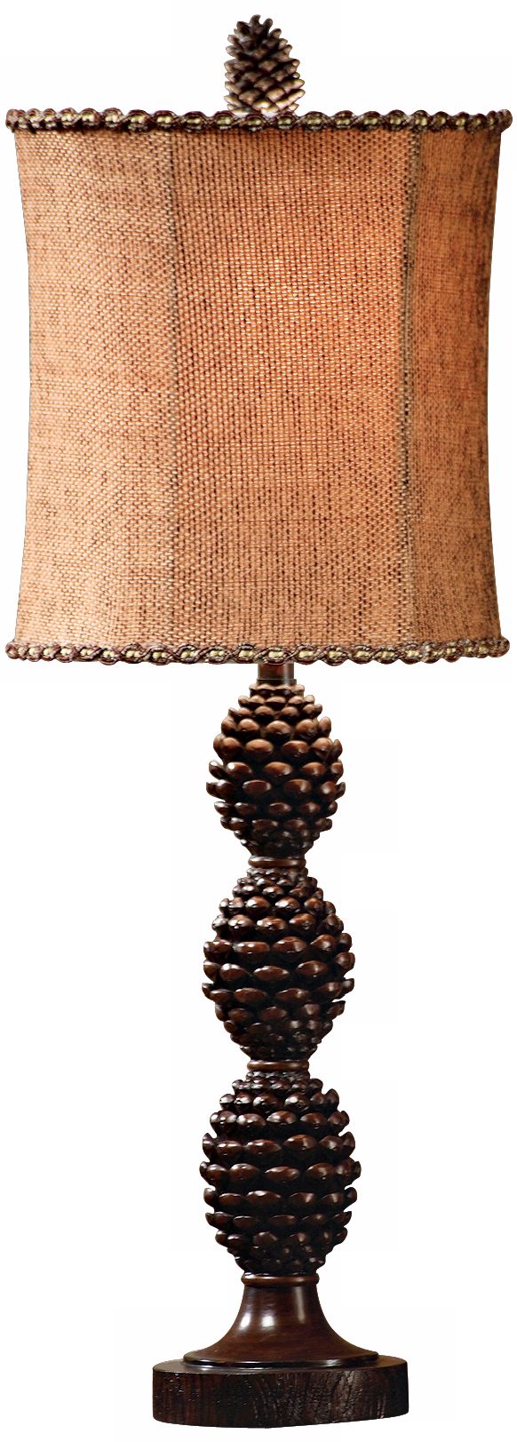 Forest Brown Pinecone Buffet Table Lamp