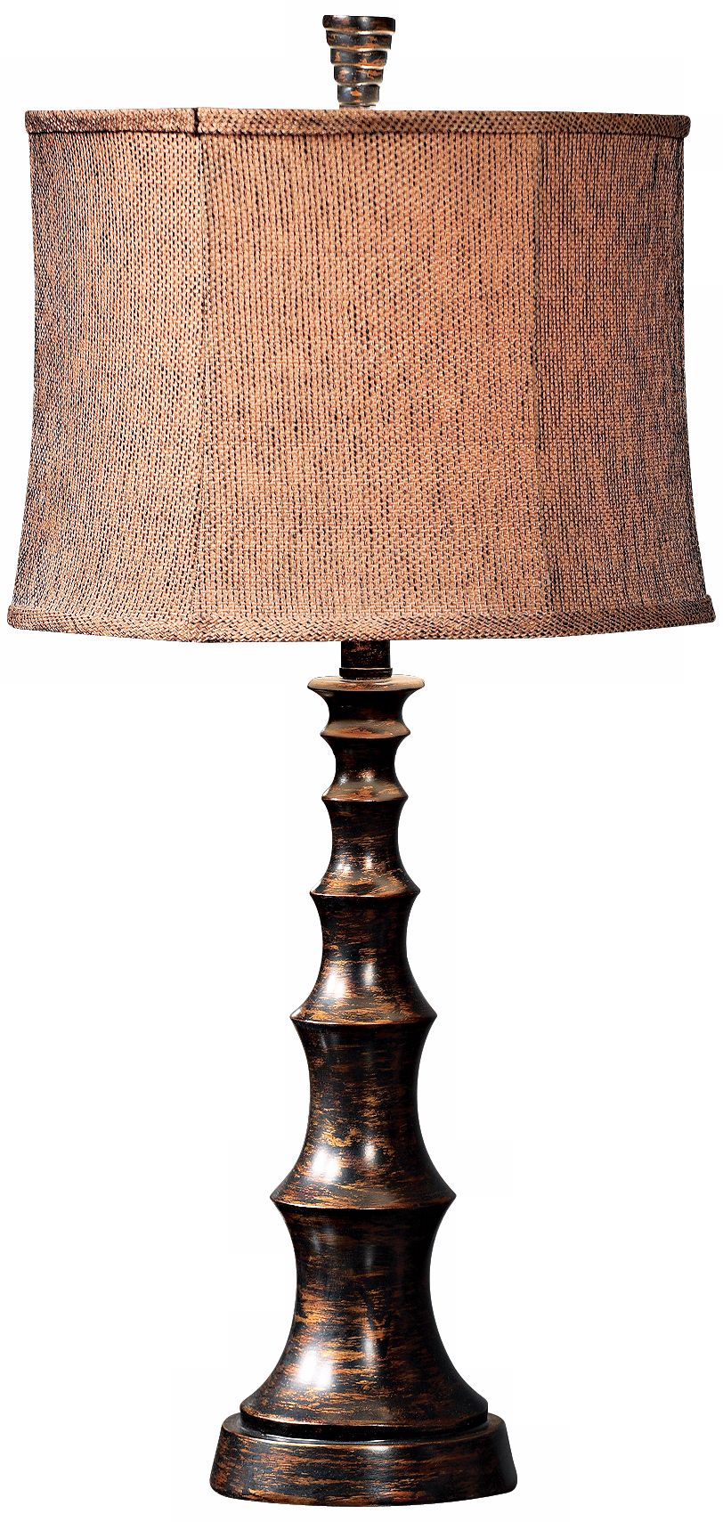 Weathered Bronze Tweedy Linen Table Lamp