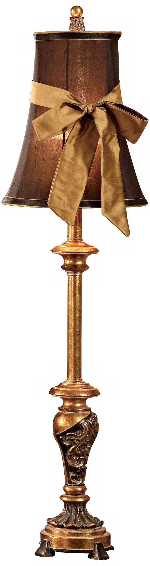 Renaissance Antique Black and Gold Tall Buffet Lamp