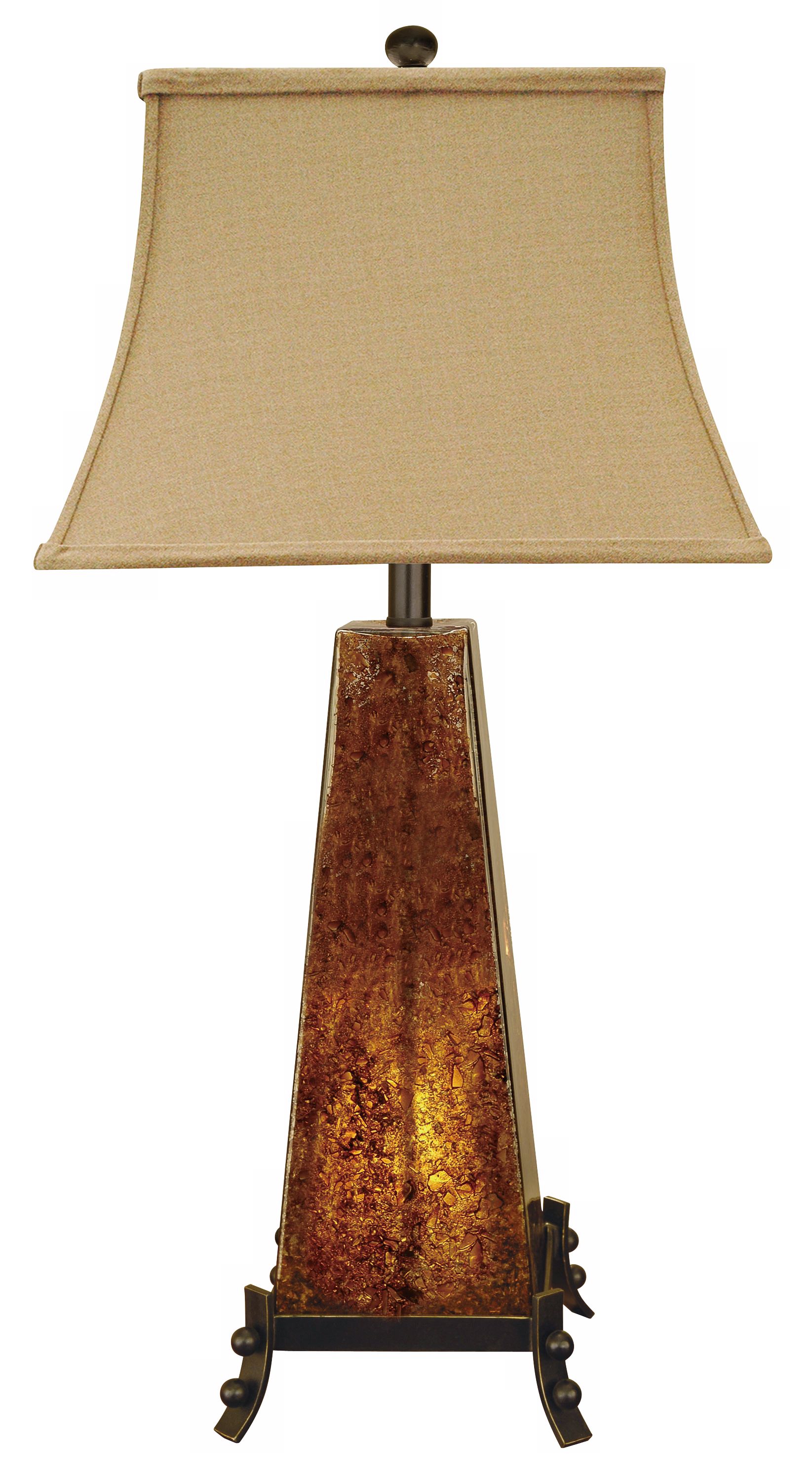 Cross Creek Dark Amber Rock Glass Night Light Table Lamp