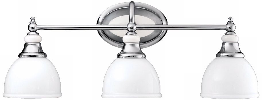 Chrome and Cased Opal Glass 24" Wide Bathroom Light