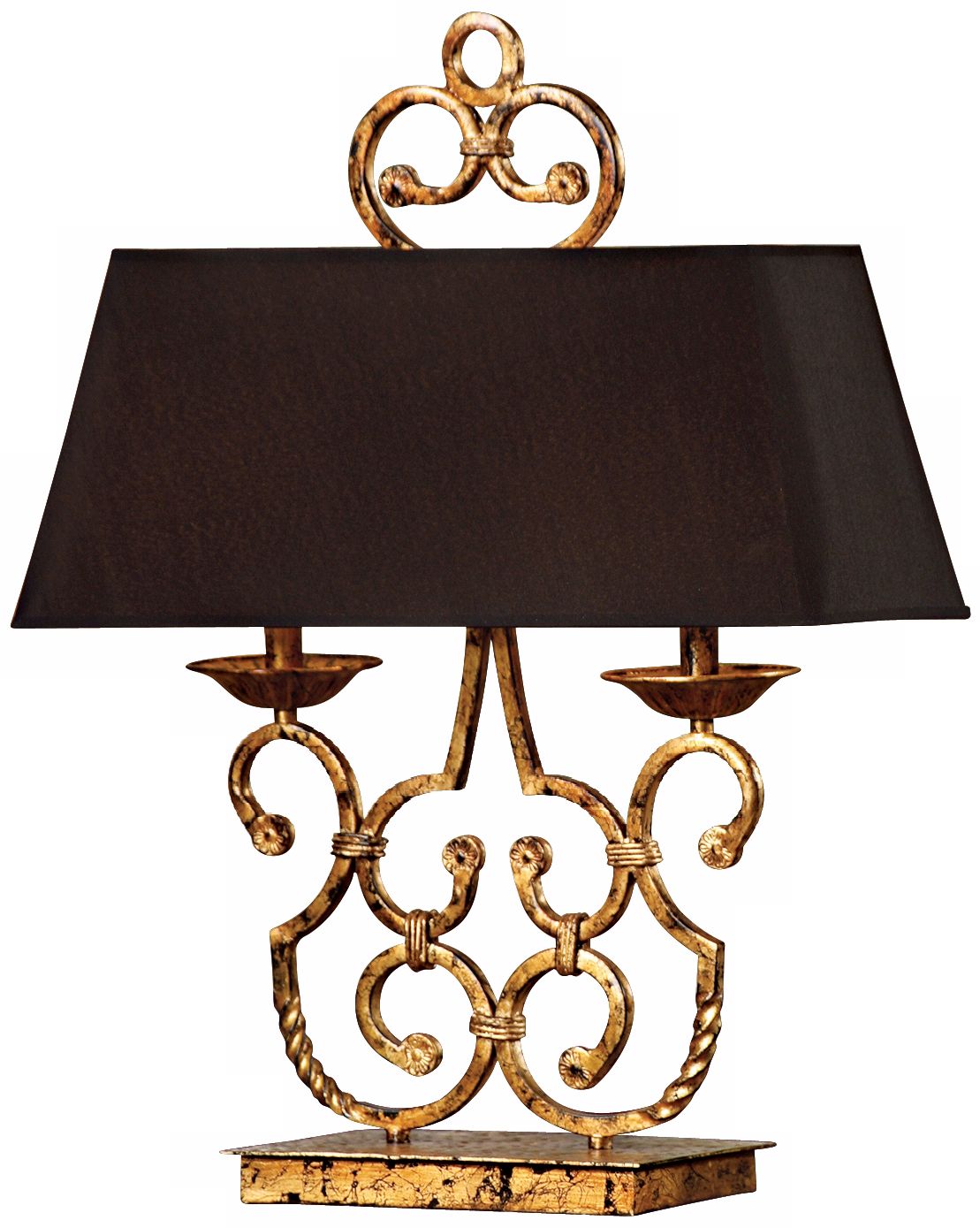 Nottingham Gold Leaf and Black 2-Light Table Lamp