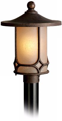 Kichler Textured Seedy Glass 16" High Outdoor Post Light