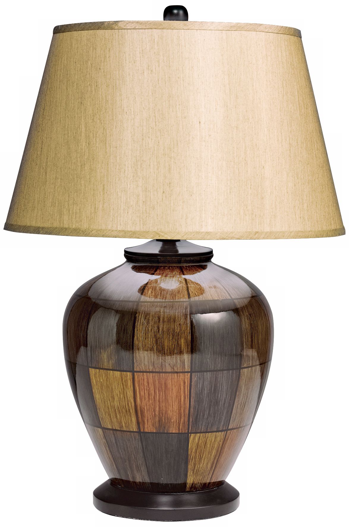Earth Tone Squares Porcelain Table Lamp