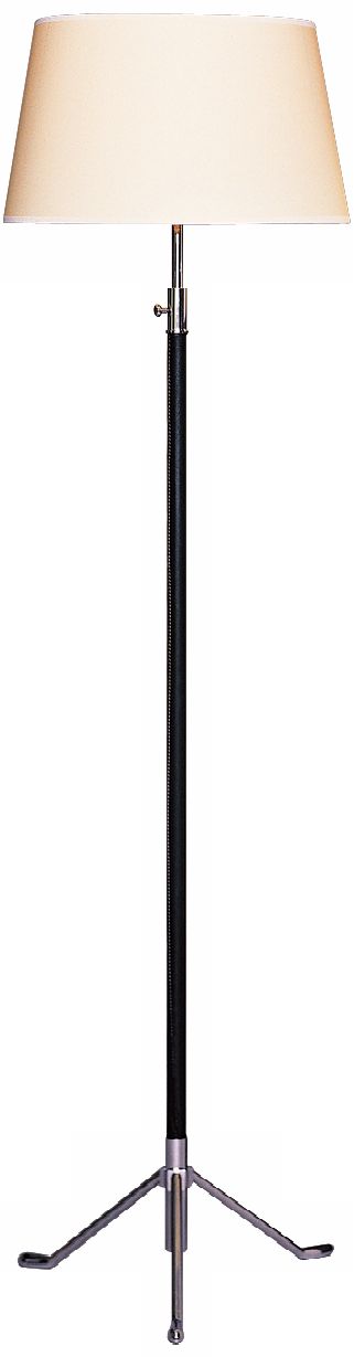 Robert Abbey Todd Black Leather Footed Floor Lamp