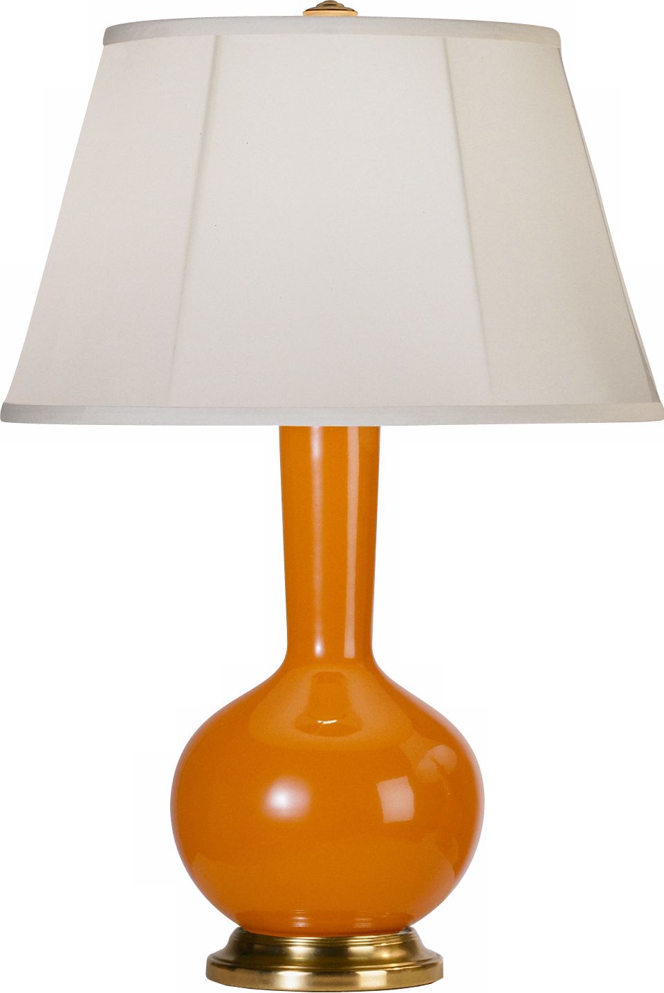 Robert Abbey Genie Brass and Orange Ceramic Table Lamp