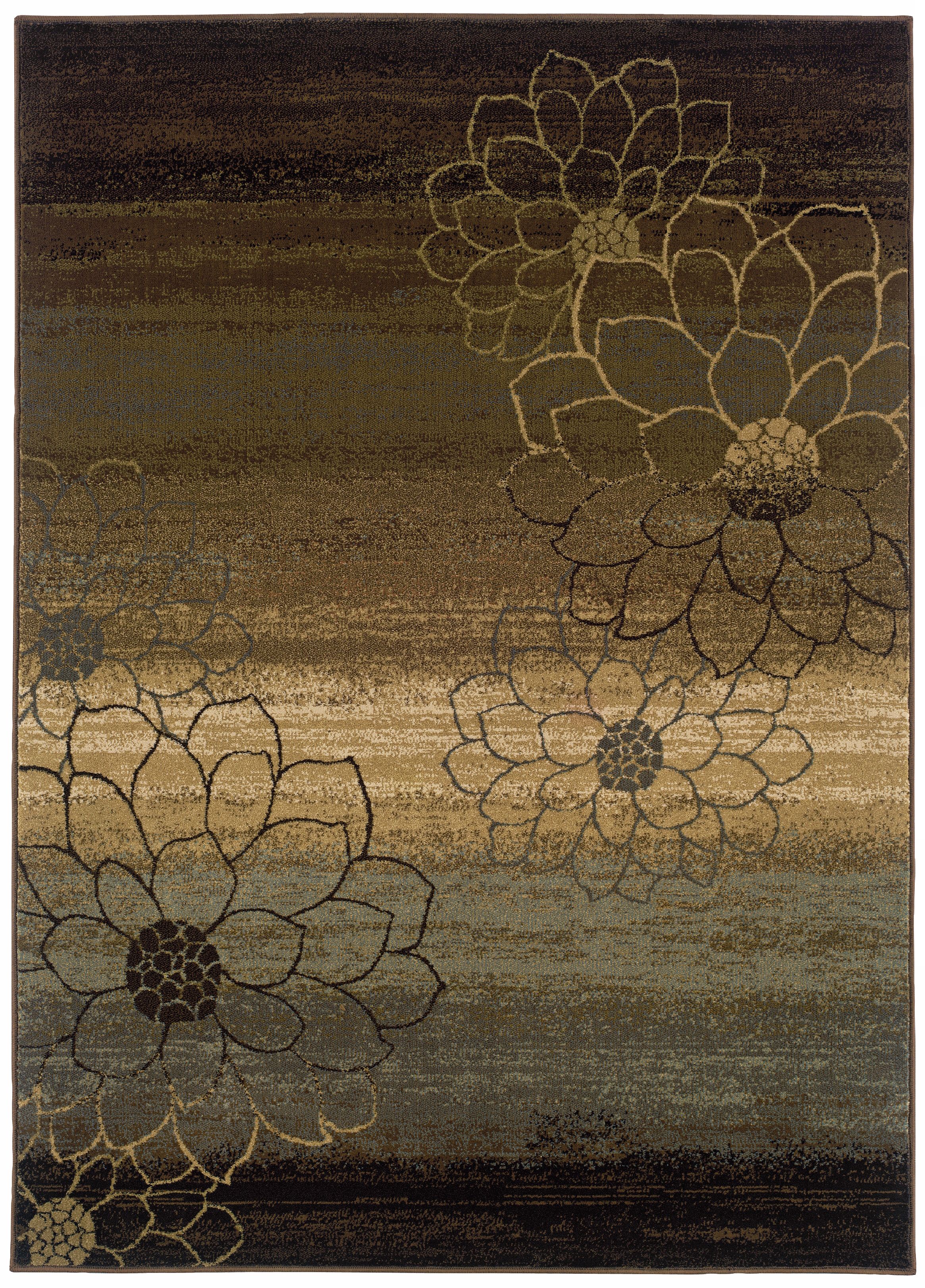 Floral Silhouette Area Rug