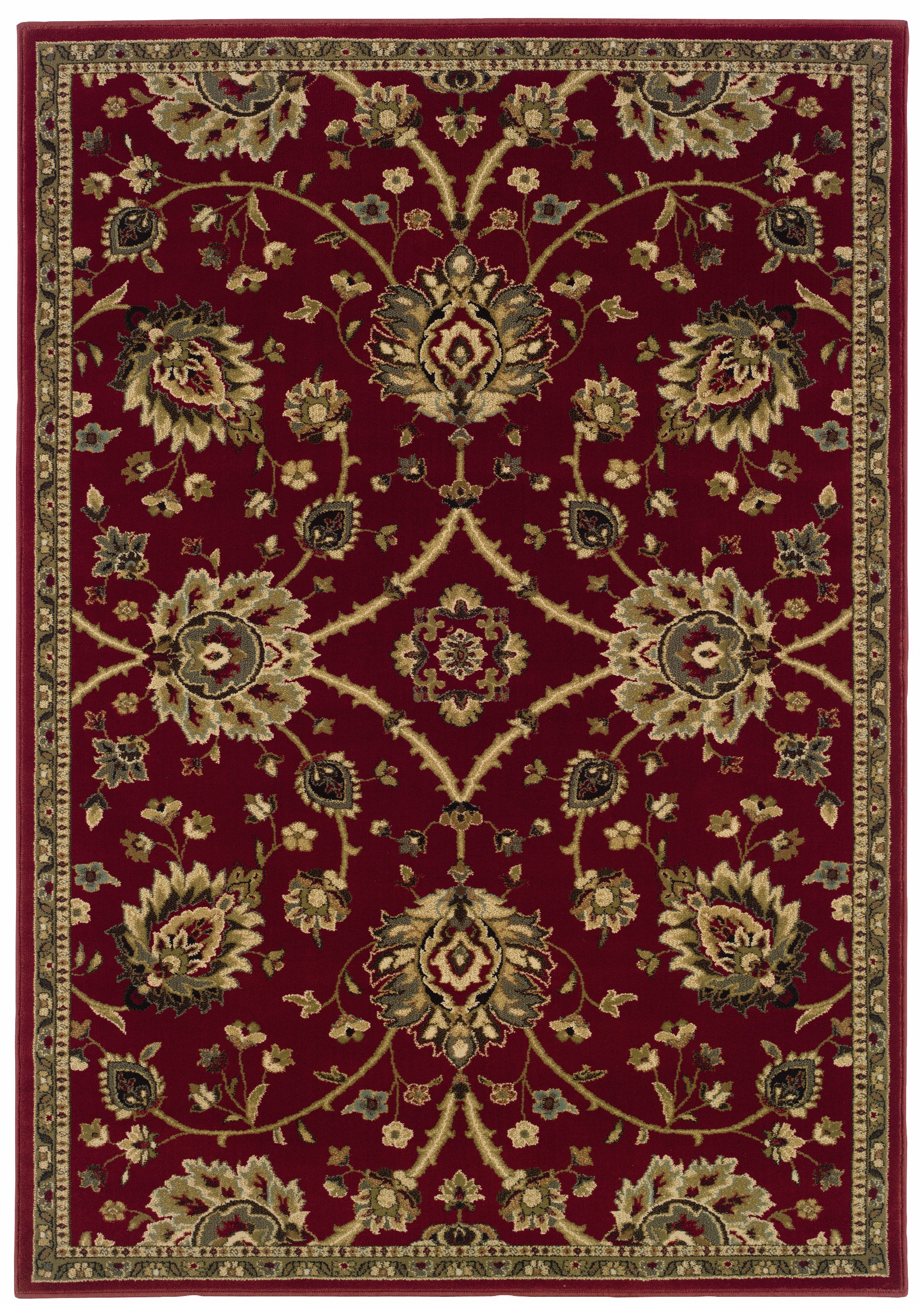 Leafy Artichoke Maroon Area Rug