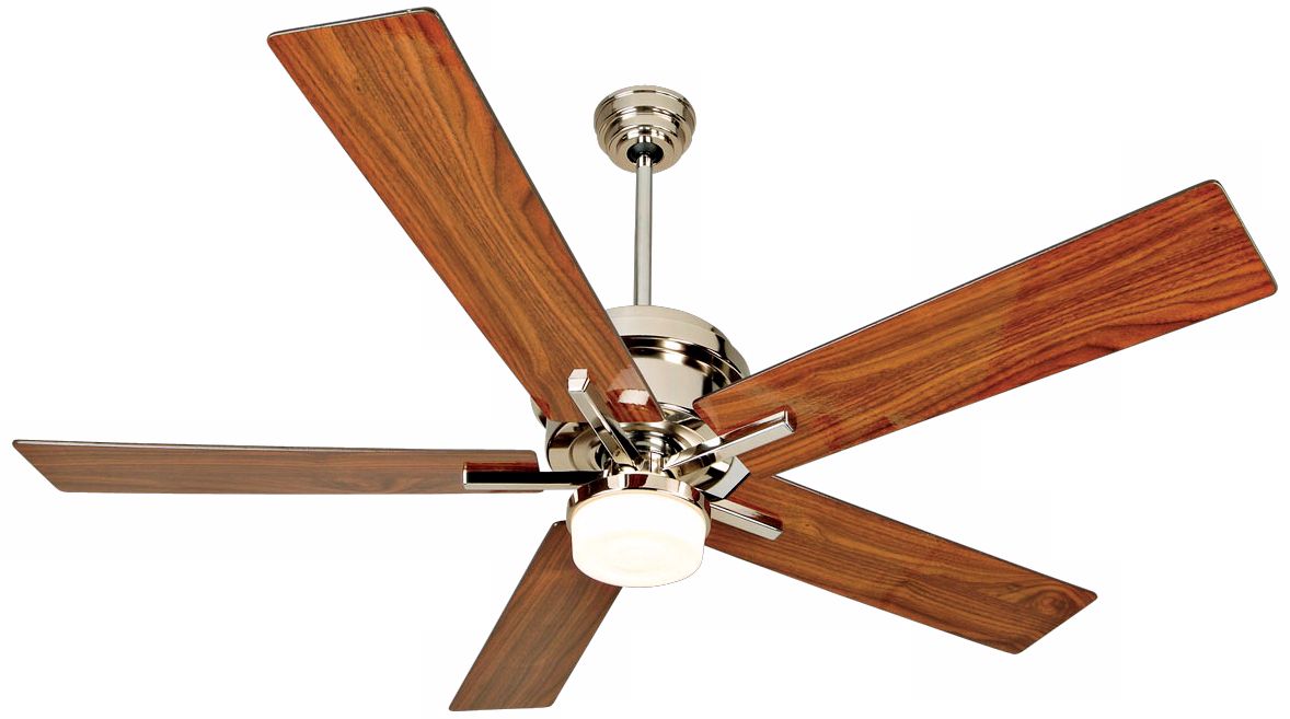 52" Craftmade Grant Nickel and Walnut Blades Ceiling Fan