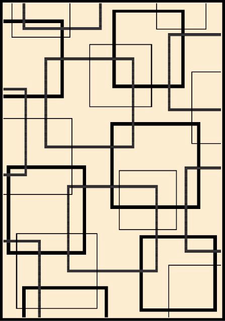Blueprints Beige Black Area Rug