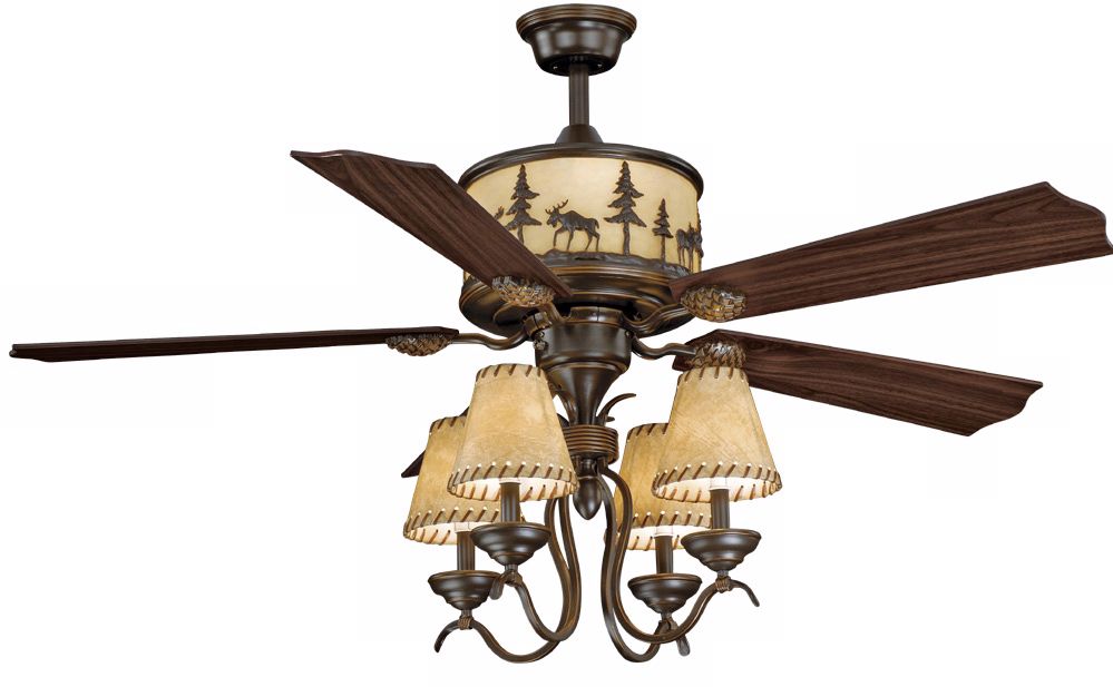 56" Vaxcel Yellowstone Faux Leather Down Lights Ceiling Fan