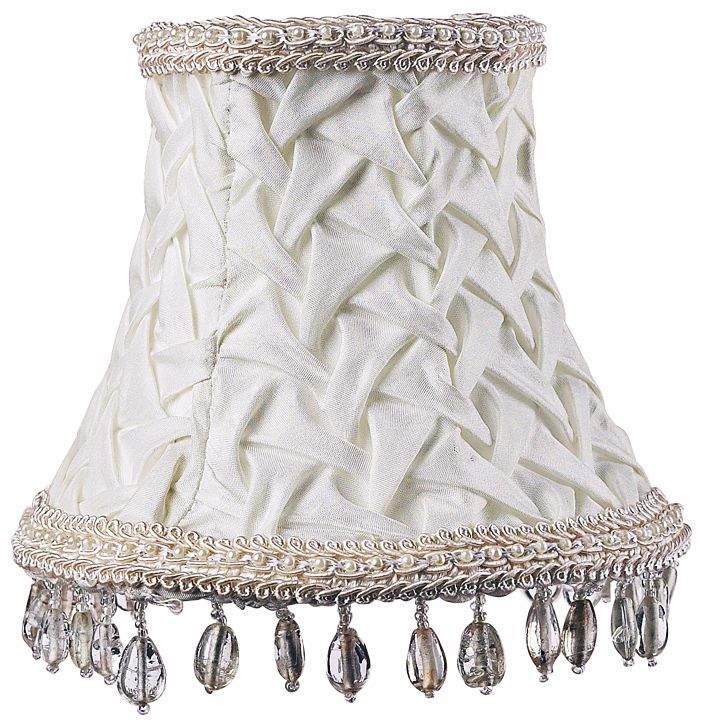 Set of Three Ivory Braided Pleat Shades 3x5x4.25 (Clip-On)