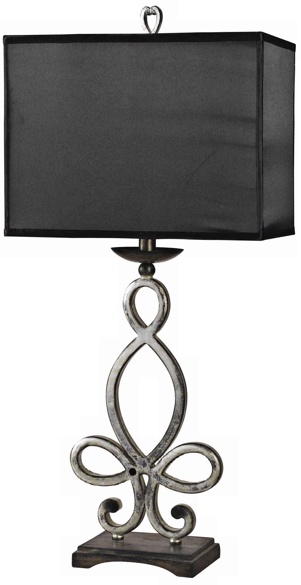 Athena Silver Table Lamp with Black Shade