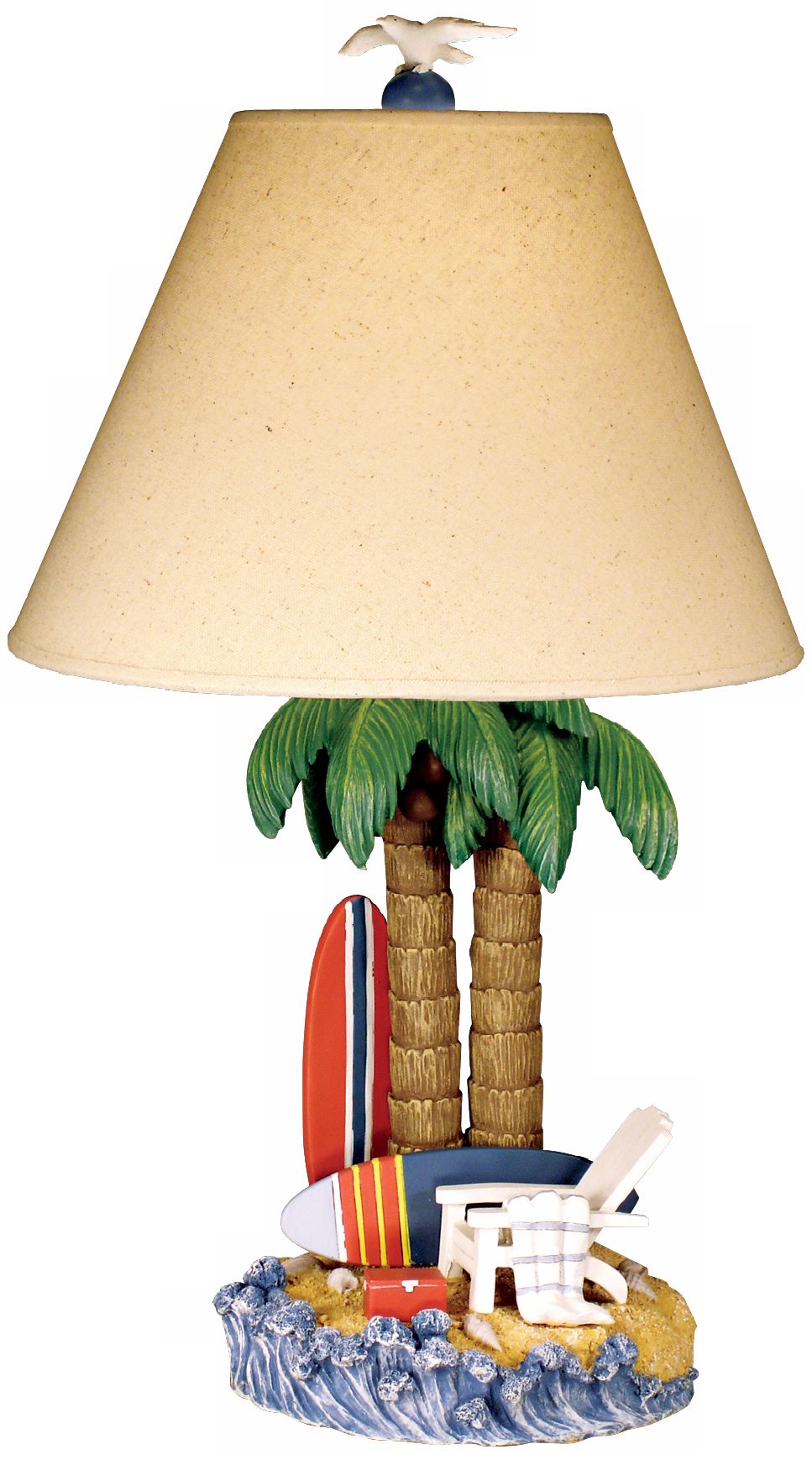 Tropical Surfboard Table Lamp