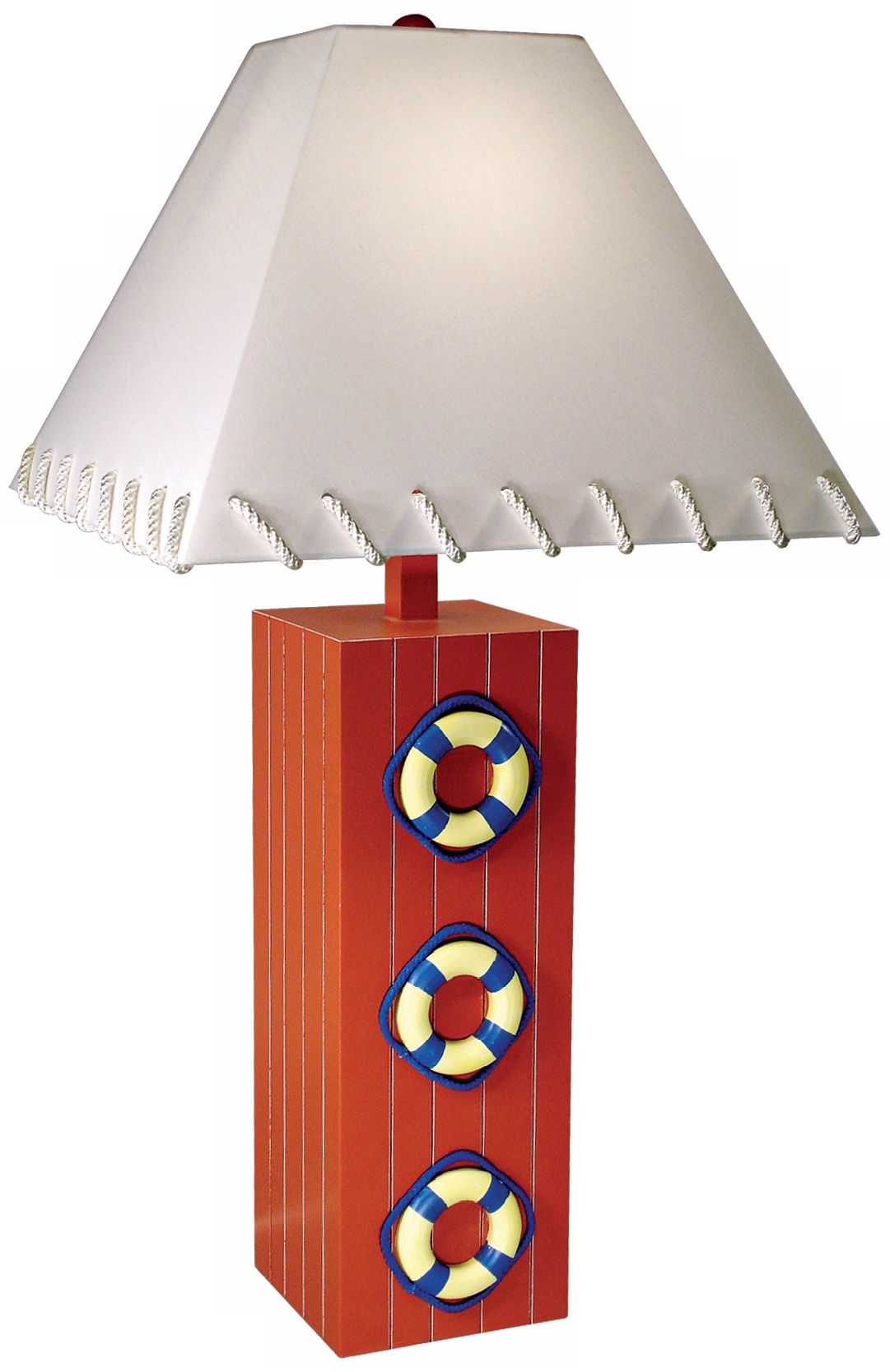 Triple Life Ring Nautical Table Lamp