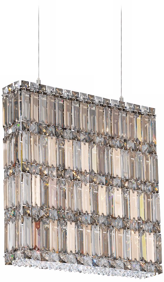 Schonbek Quantum Silver Teak 17" Wide Crystal Chandelier