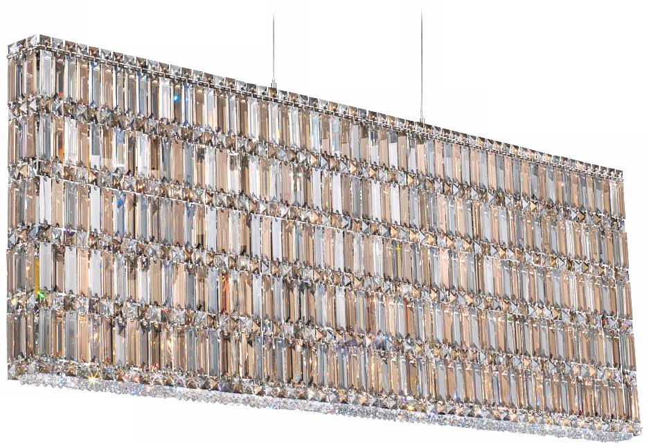 Schonbek Quantum Silver Teak 58 1/2" Wide Crystal Chandelier