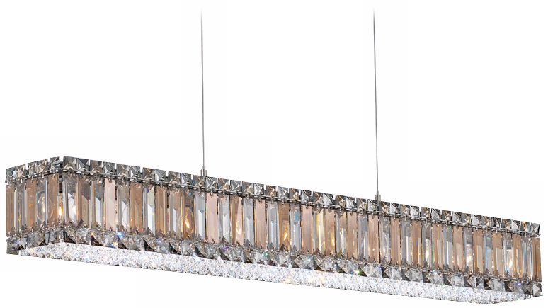 Schonbek Quantum Silver Teak 41" Wide Crystal Chandelier