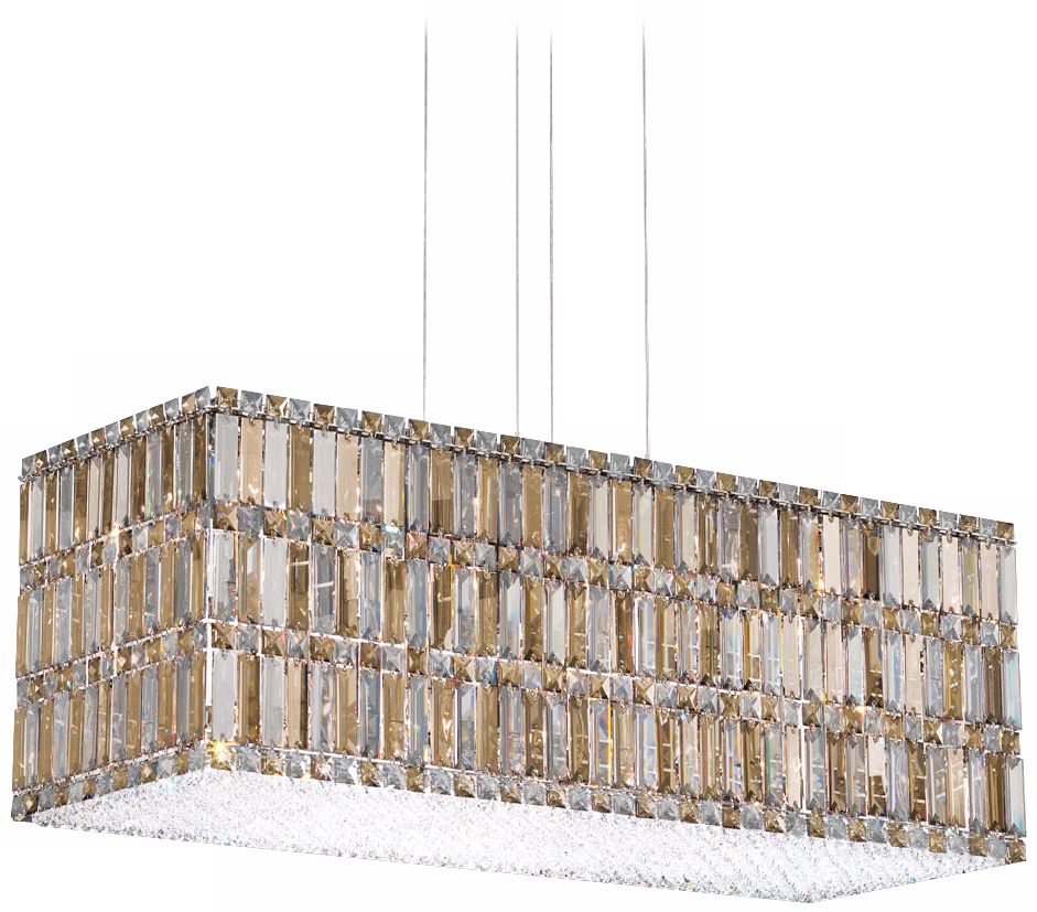 Schonbek Quantum Block 36 1/2" Silver Crystal Chandelier