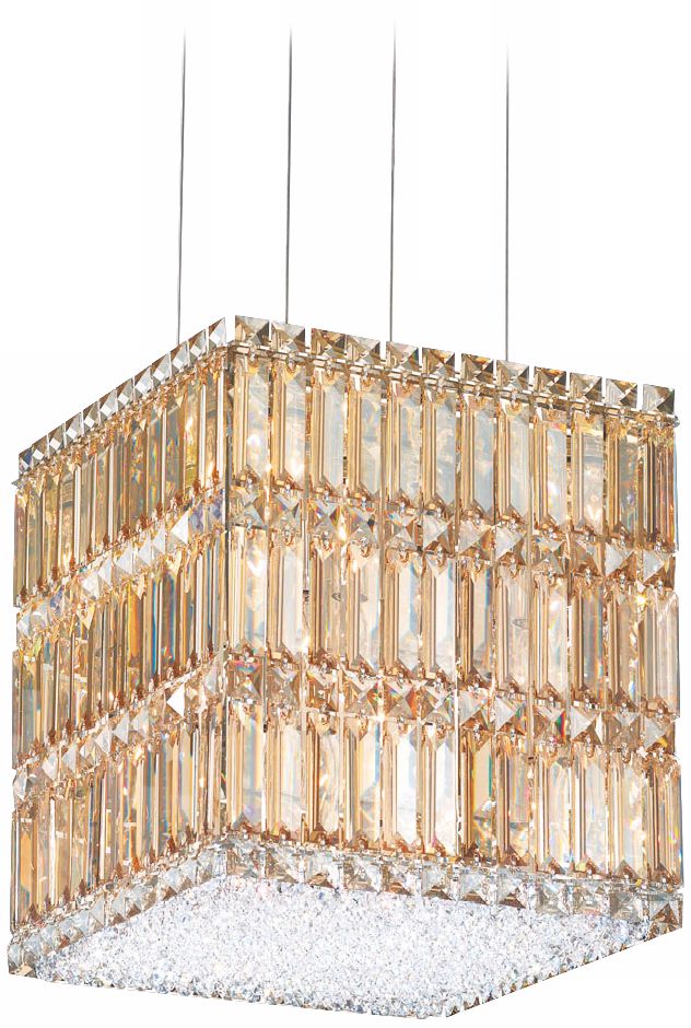 Schonbek Quantum Block 12" Golden Shadow Crystal Chandelier