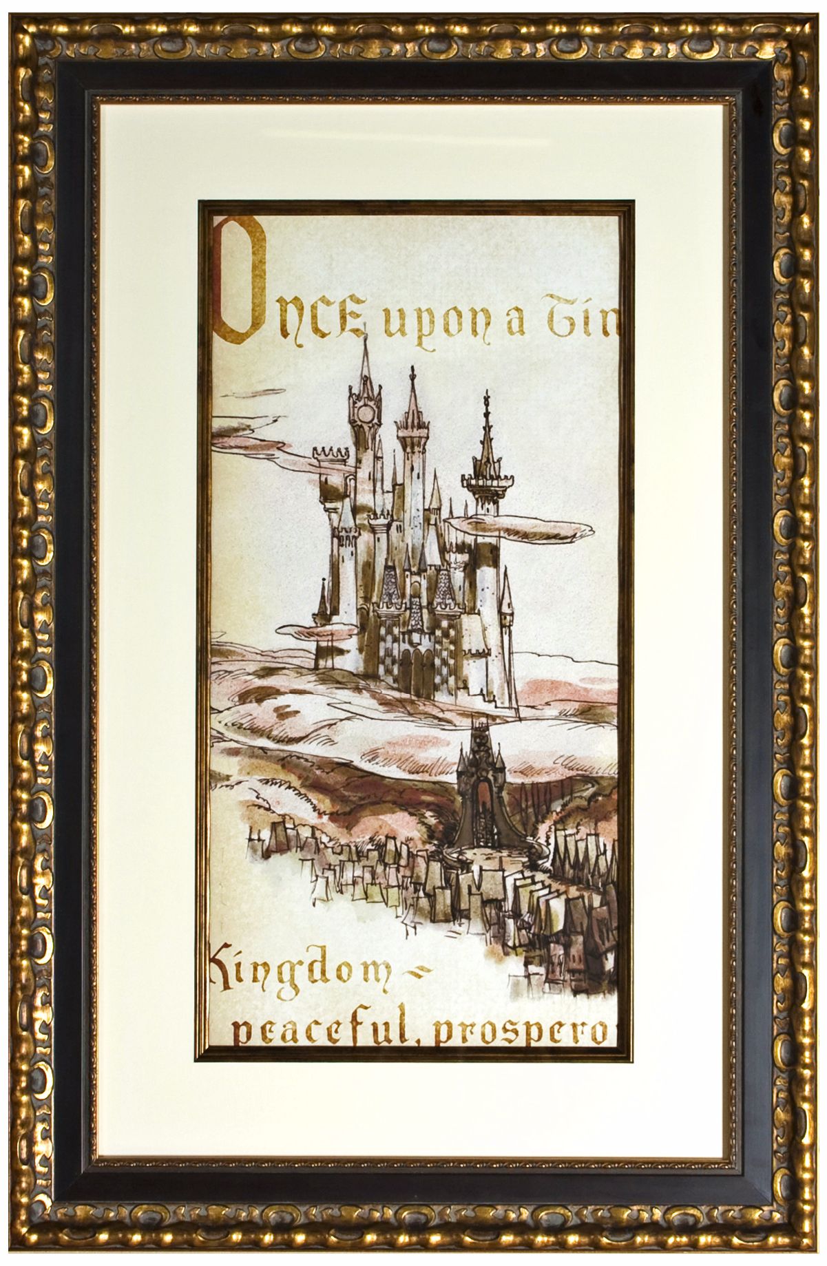 Disney Cinderella Watercolor Storybook Page 2 Print Wall Art