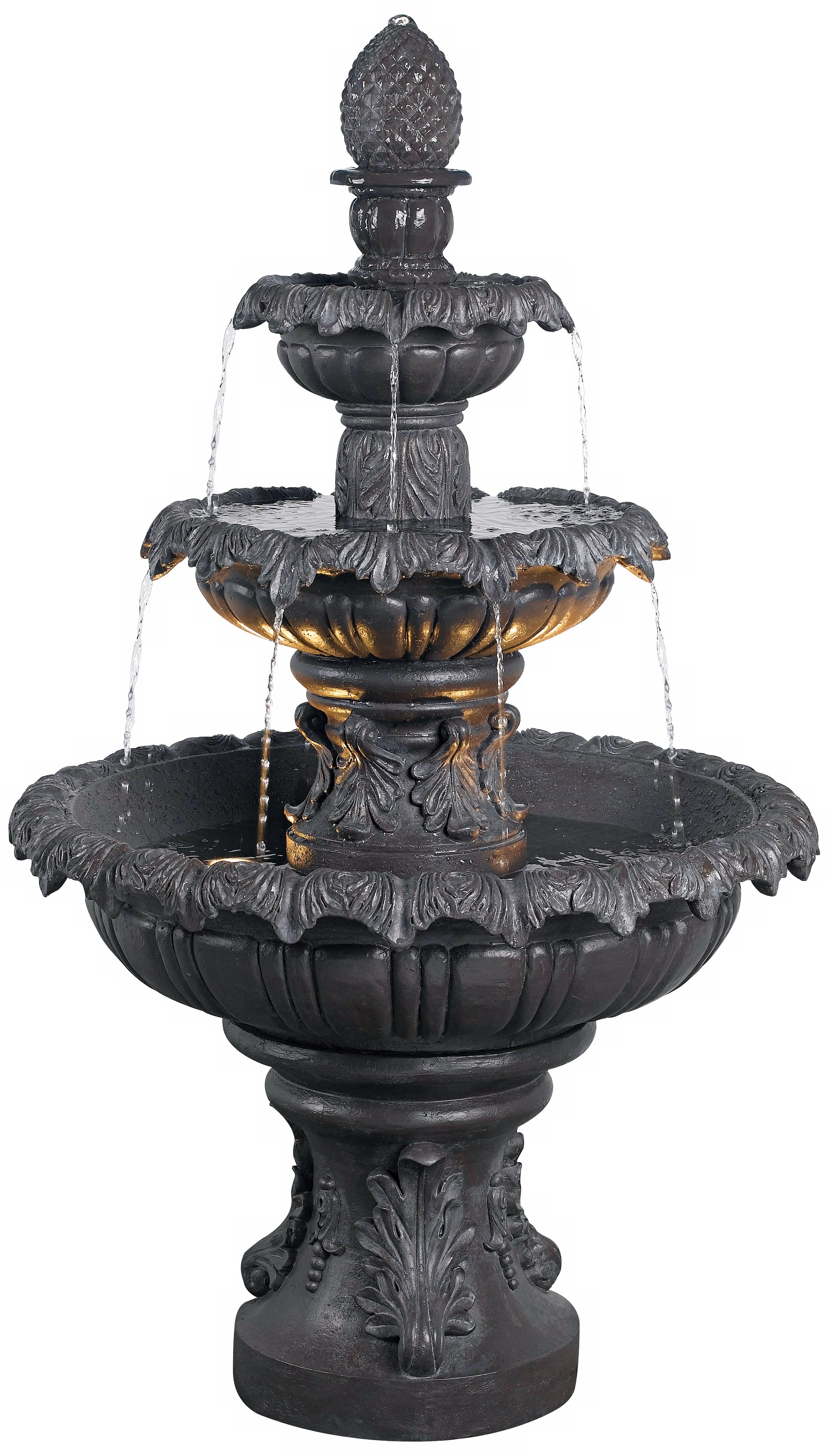 Kenroy Home Costa Brava Plum Bronze Finish 3-Tiered Fountain