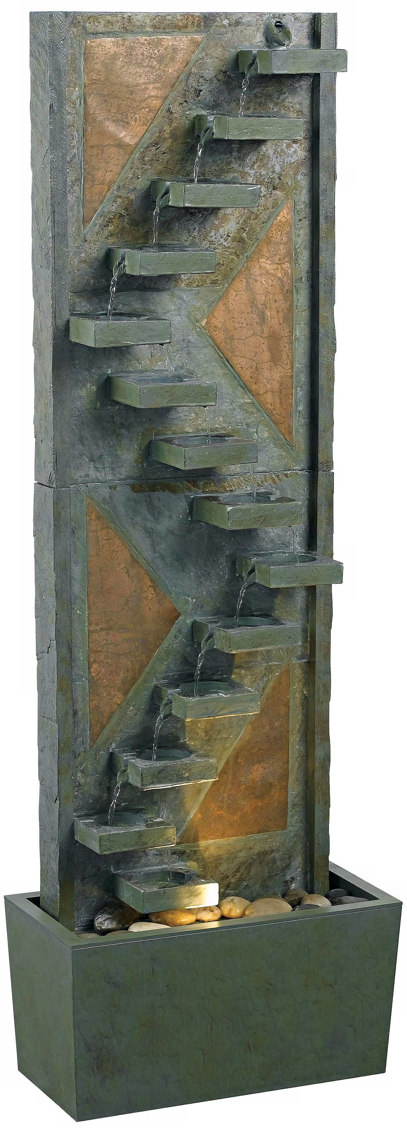 Kenroy Home Traverse Natural Slate Lighted Floor Fountain