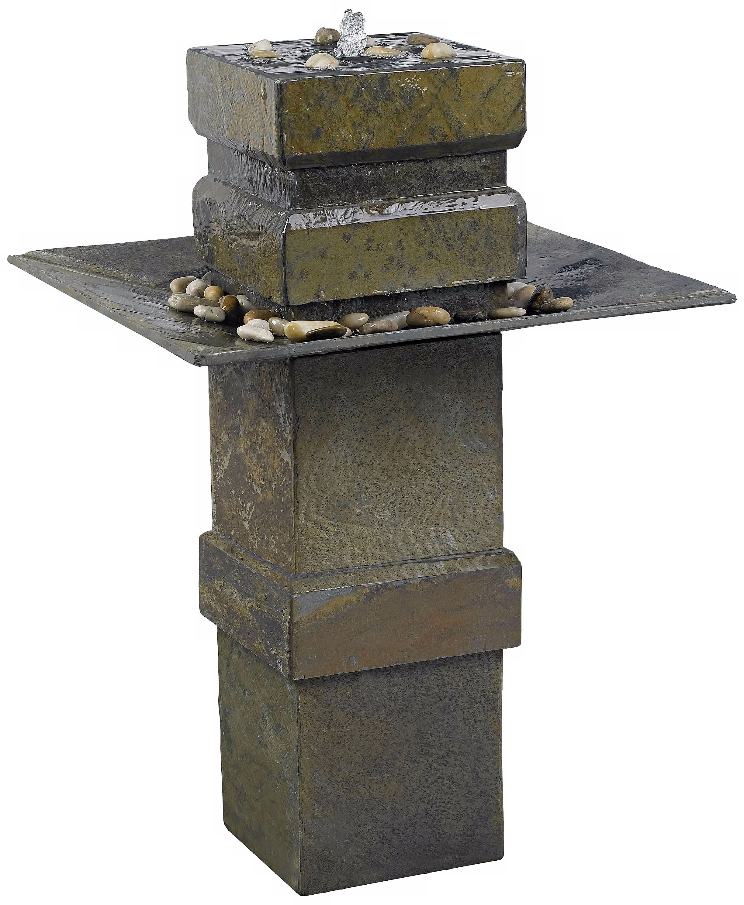 Kenroy Home Cubist Natural Slate Floor Fountain