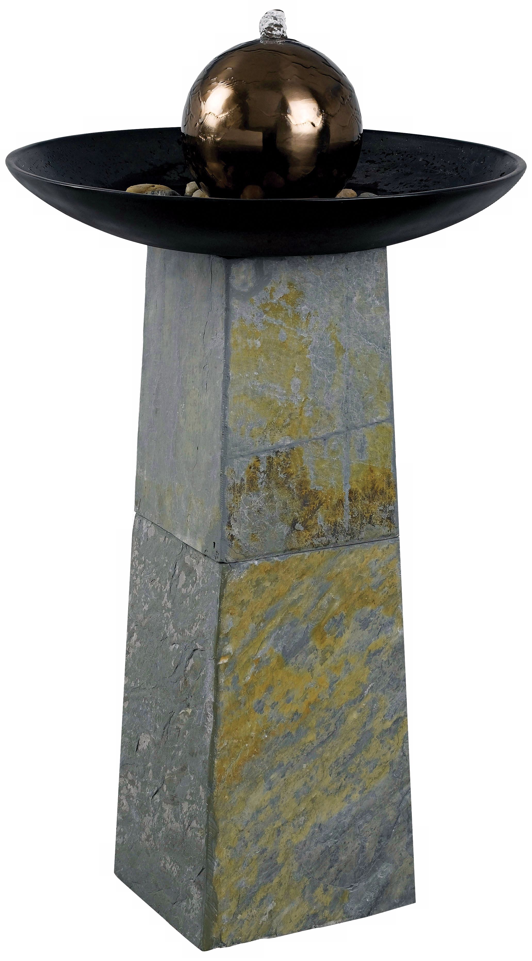 Kenroy Home Sleek Green Slate Floor Fountain