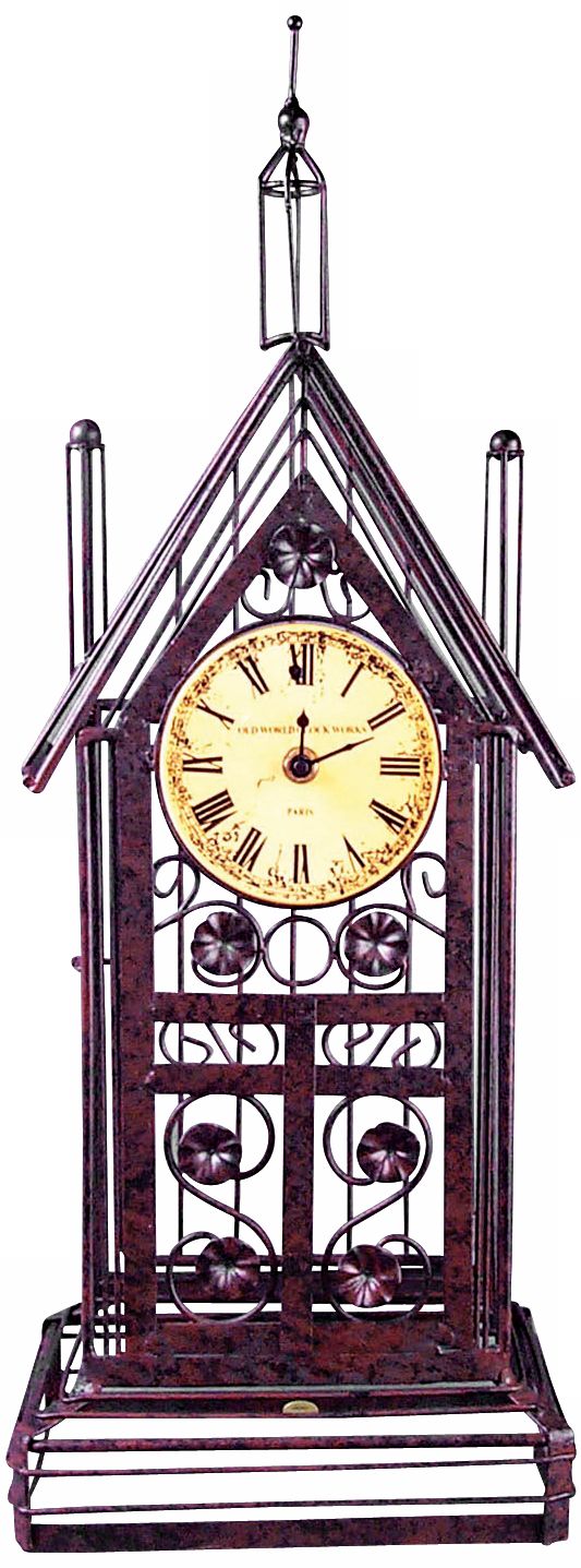 Bronze Wire 23" High House with Clock