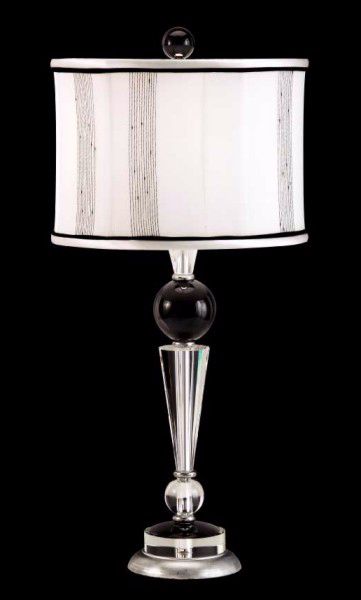 Schonbek Deco Black Accent Crystal Table Lamp