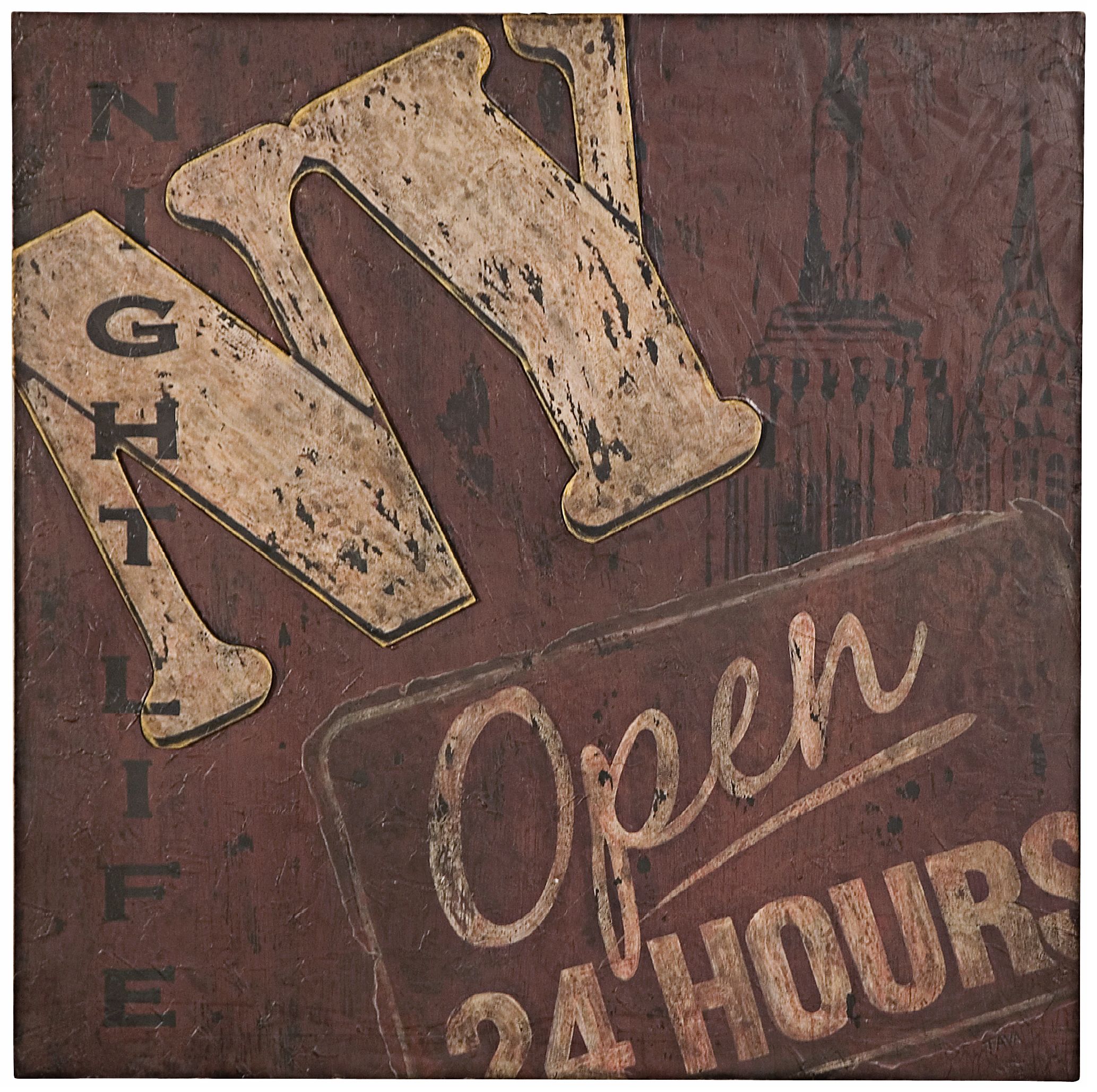 Uttermost NY Nightlife 24" Square Wall Art