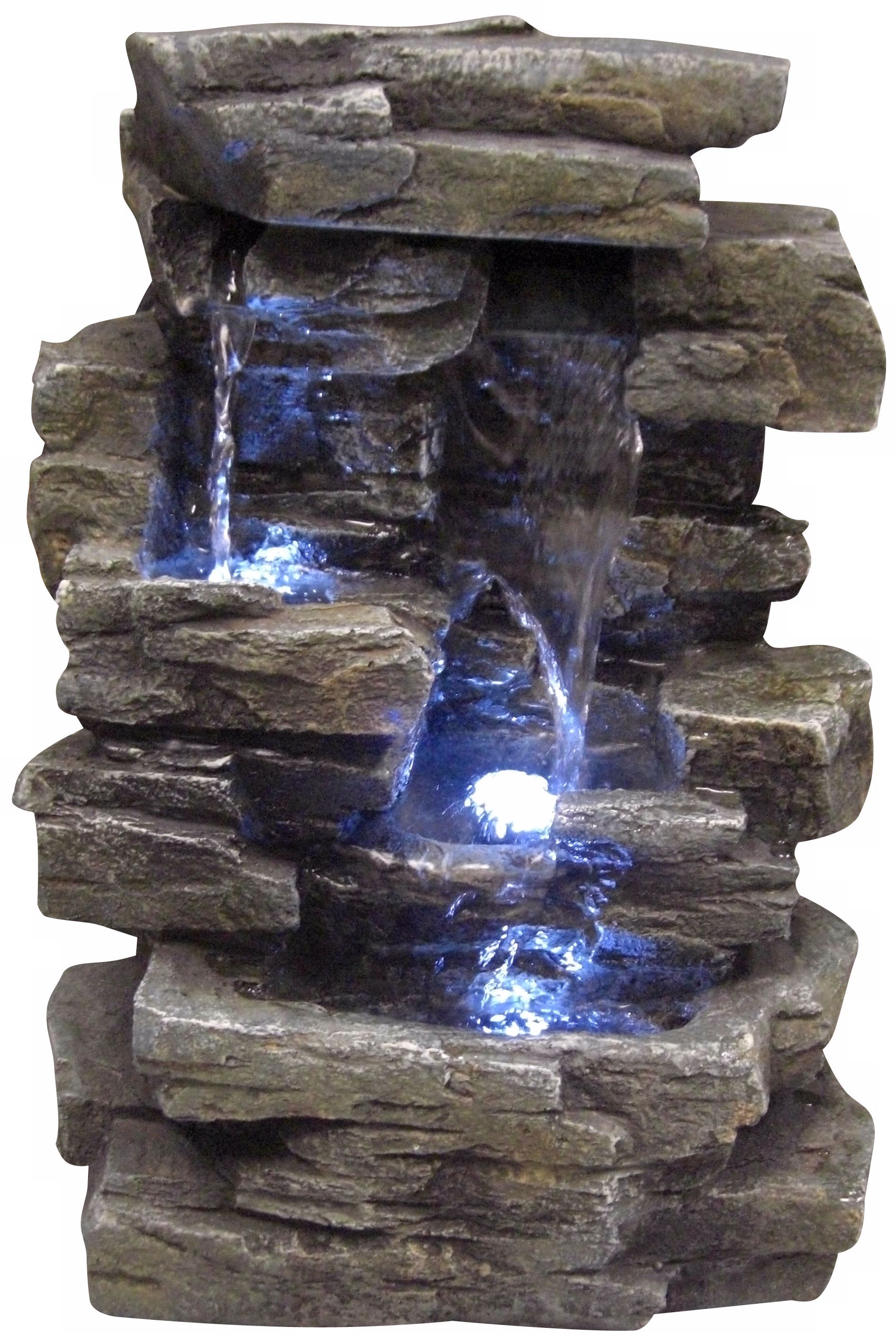 Faux Slate Stone Waterfall 14" High Tabletop Fountain