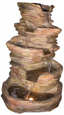 Red Rock Cascade 39" High Lighted Fountain (J3504)