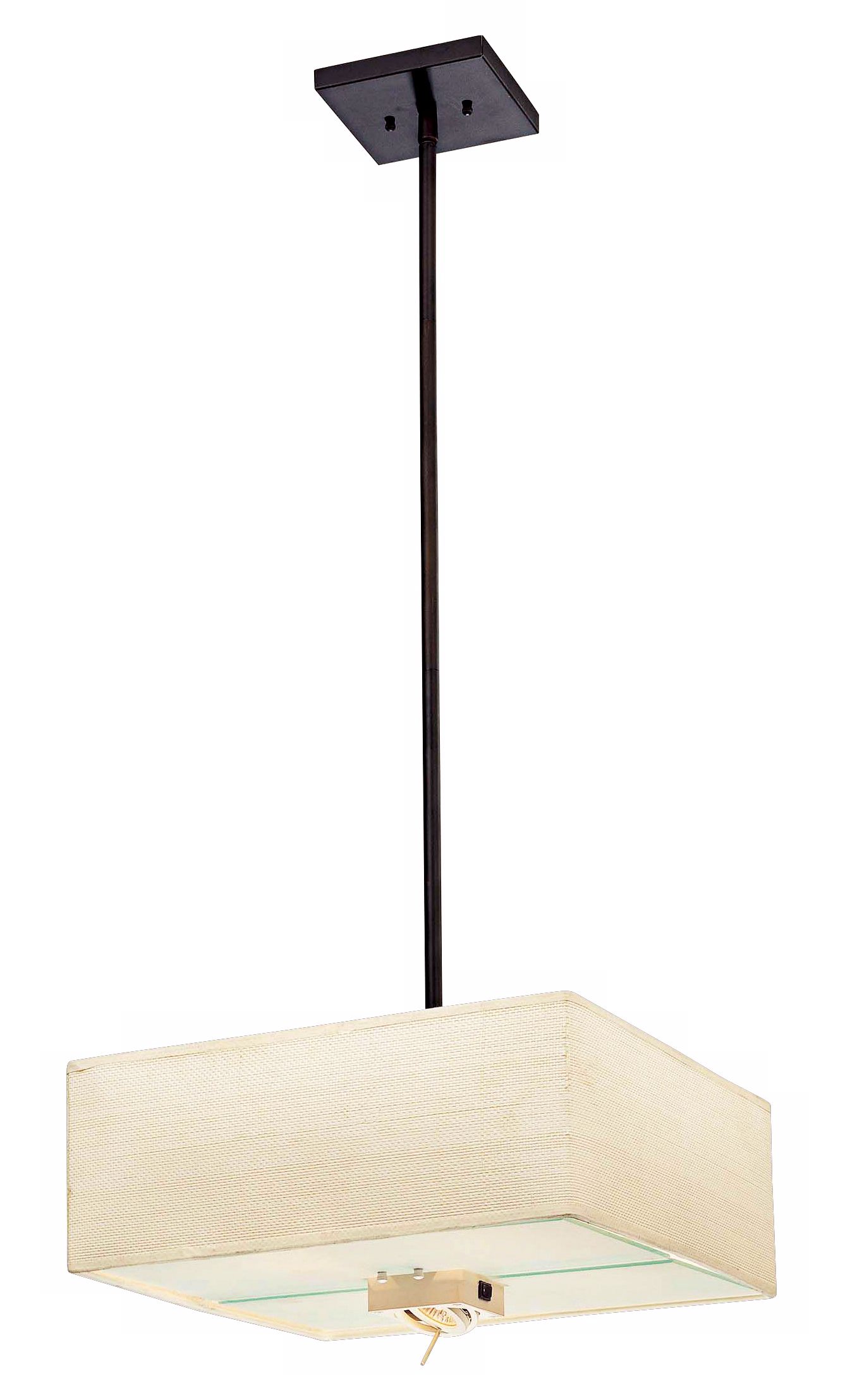 George Kovacs Ivory Mokuba Shade 18" Wide Square Pendant