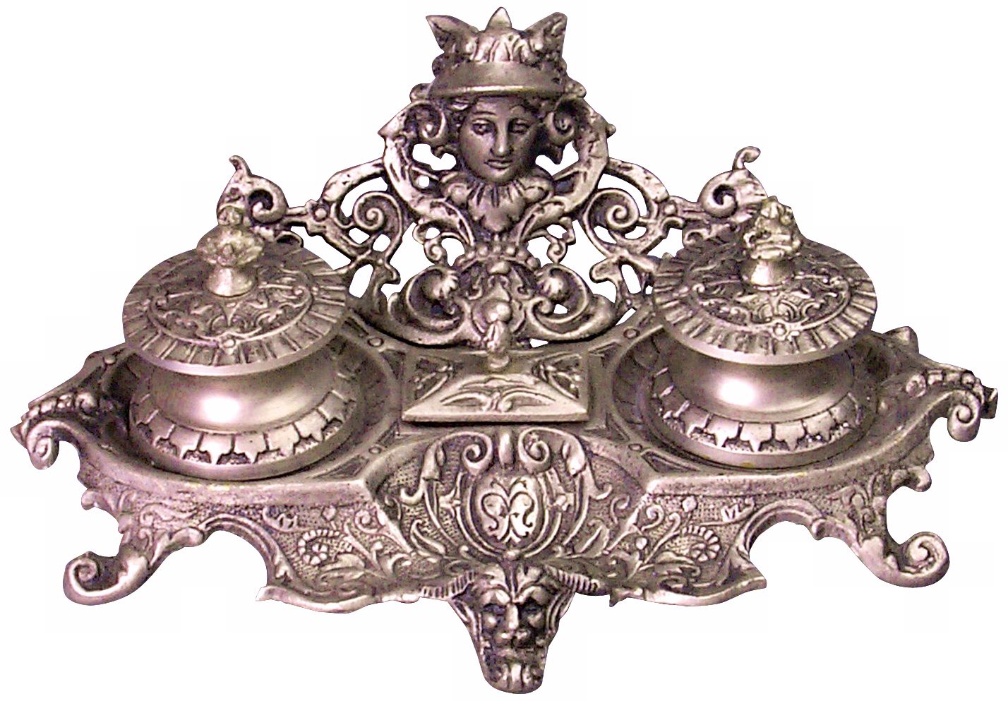 Monarch Antique Silver Inkstand