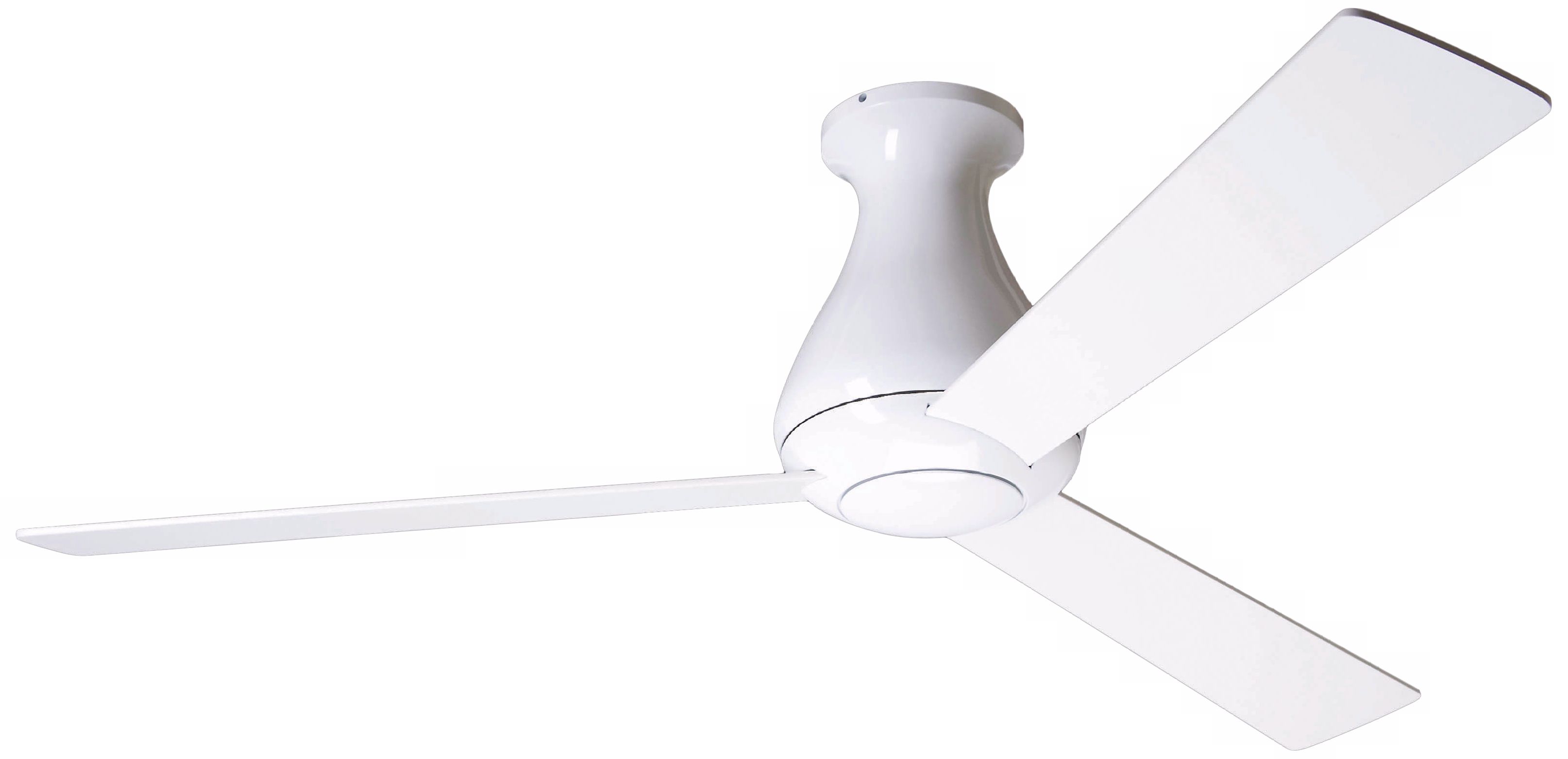 52" Modern Fan Altus Gloss White Hugger Ceiling Fan