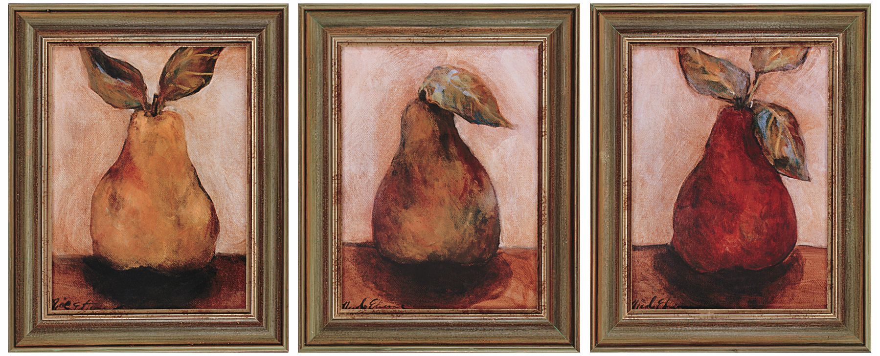 Set of 3 Pears Framed Wall Art