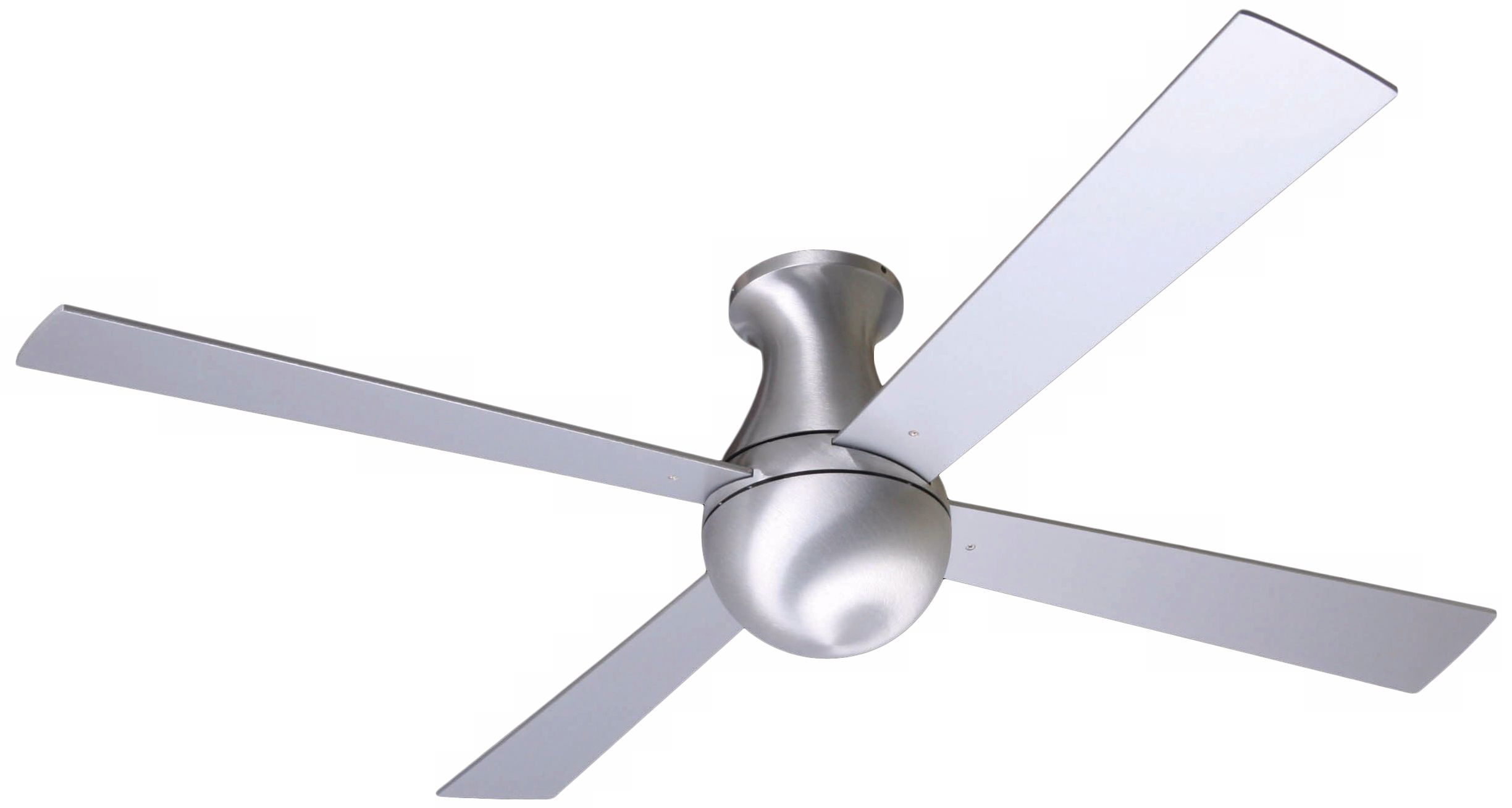 52" Modern Fan Aluminum Finish Ball Hugger Ceiling Fan