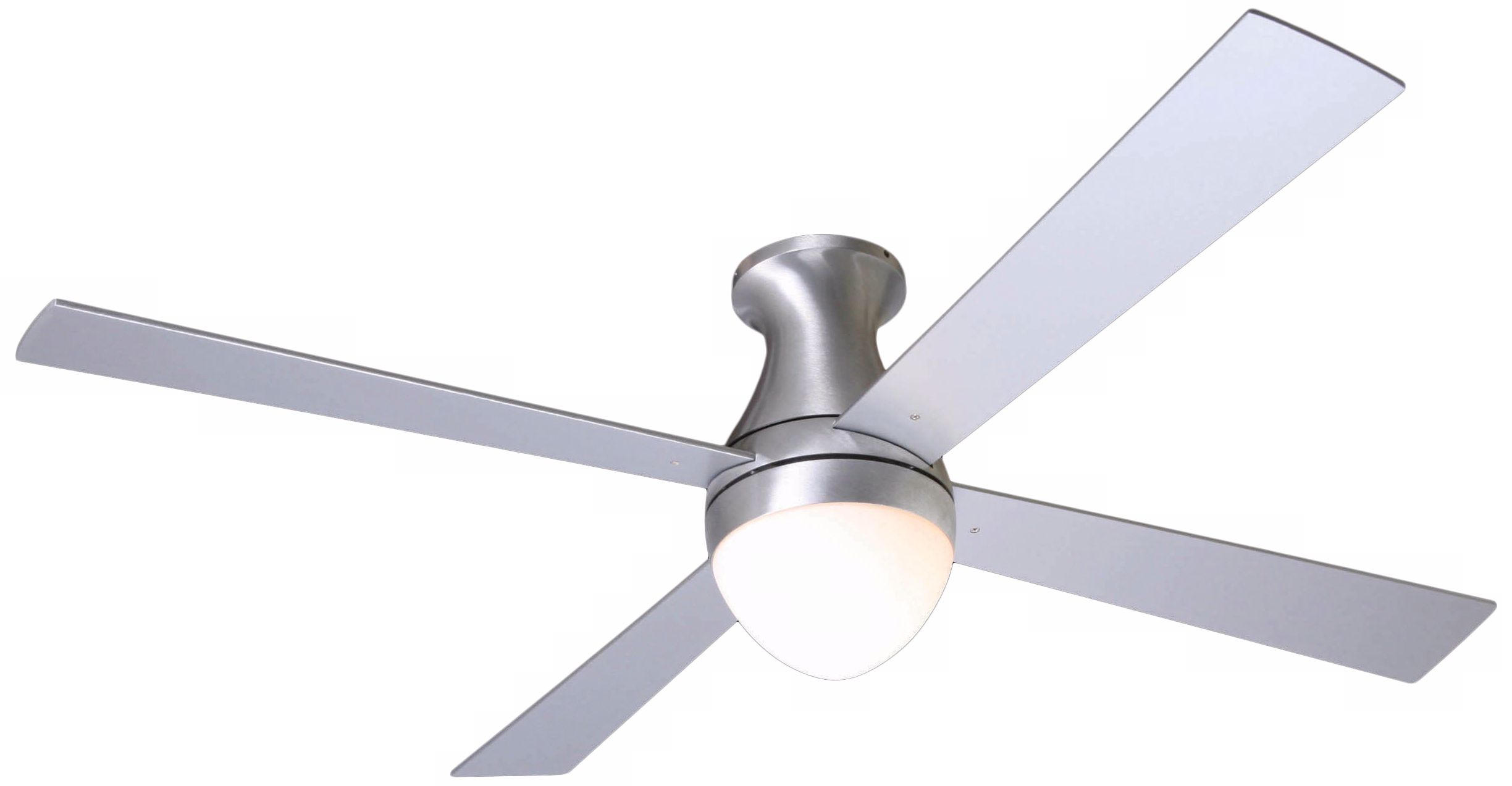 52" Ball Hugger Aluminum Finish w/ Light Ceiling Fan