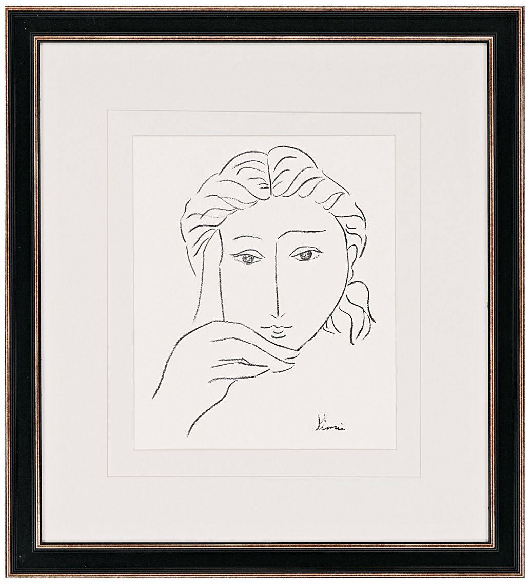 Woman's Face Sketch I Print 33" High Wall Art
