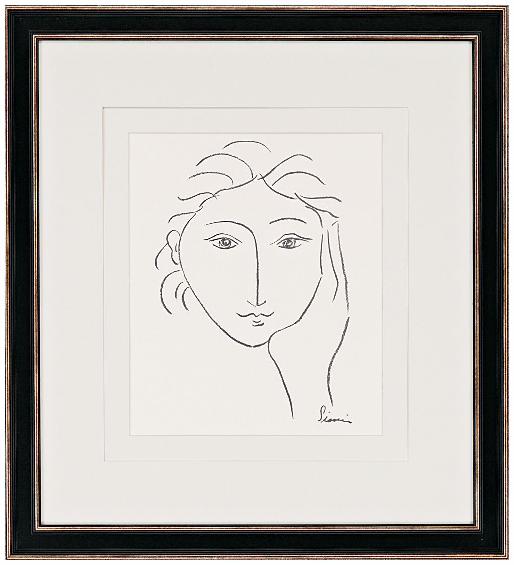 Woman's Face Sketch II Print 33" High Wall Art