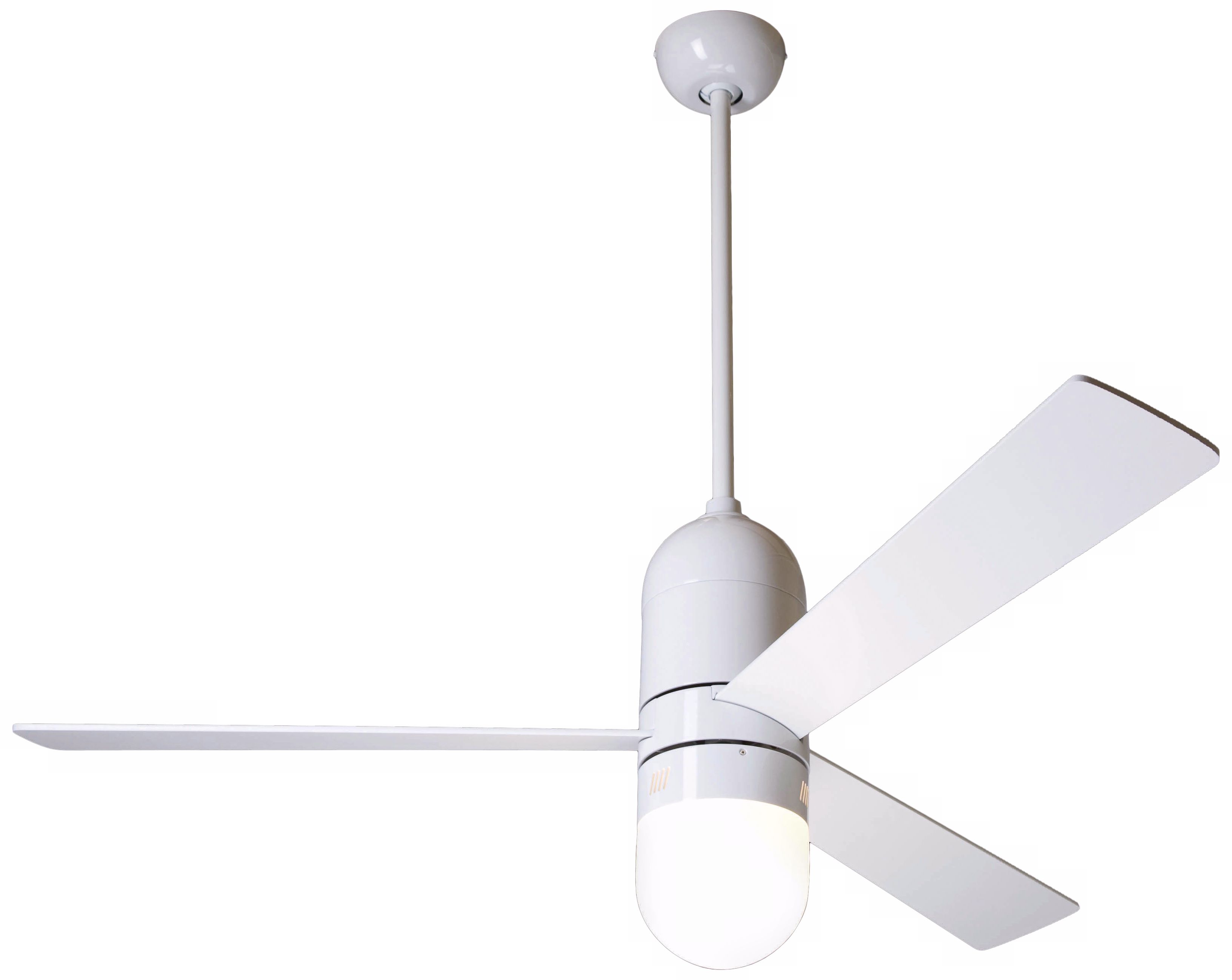 52" Modern Fan Cirrus Gloss White Light Kit Ceiling Fan