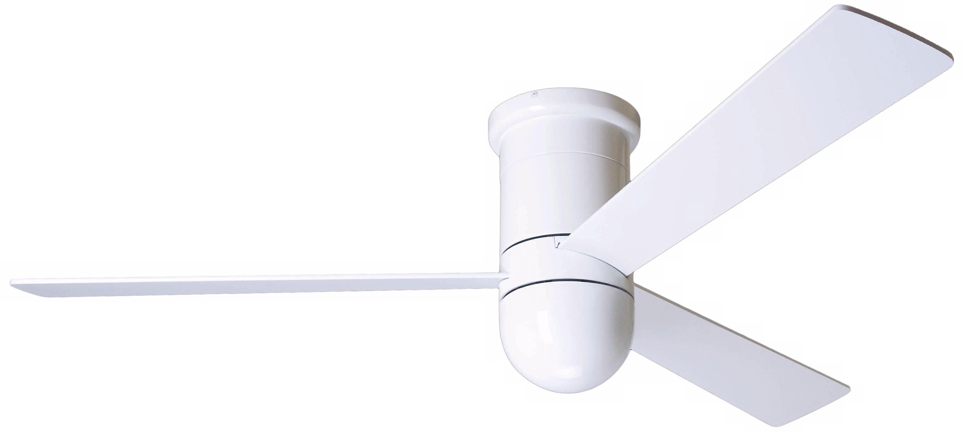 52" Modern Fan Cirrus Gloss White Hugger Ceiling Fan