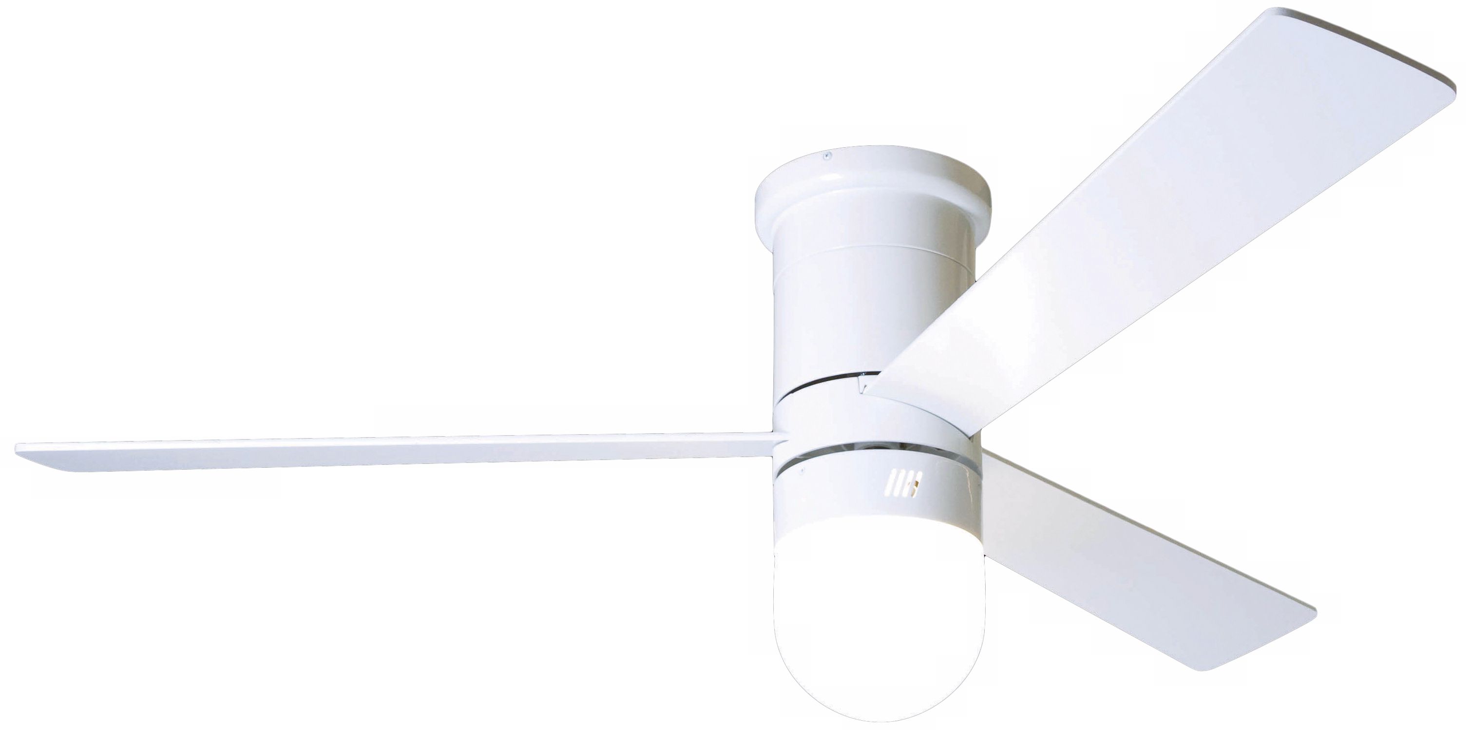 52" Cirrus Gloss White Hugger Ceiling Fan with Light Kit