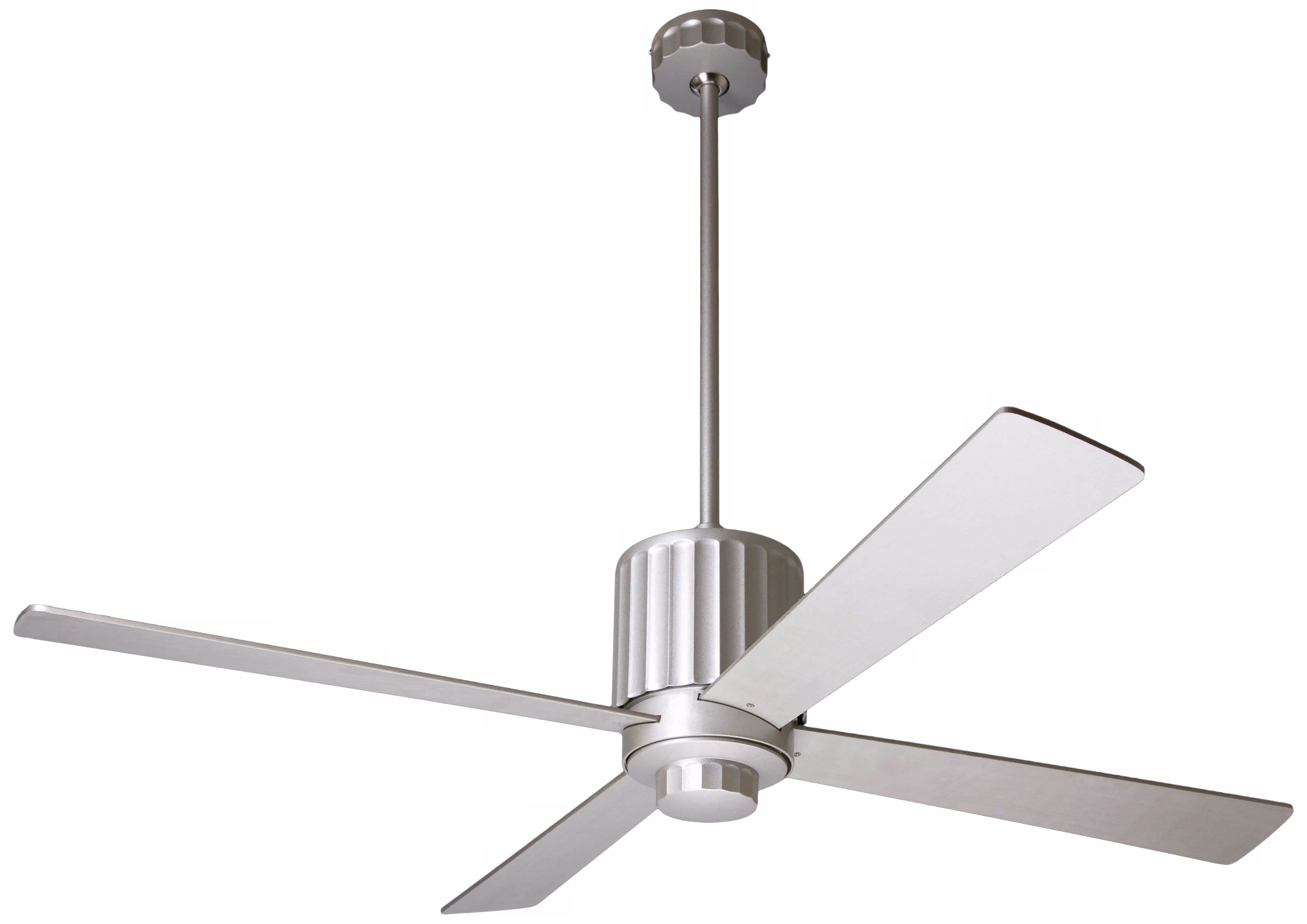 52" Modern Fan Flute Textured Nickel Ceiling Fan