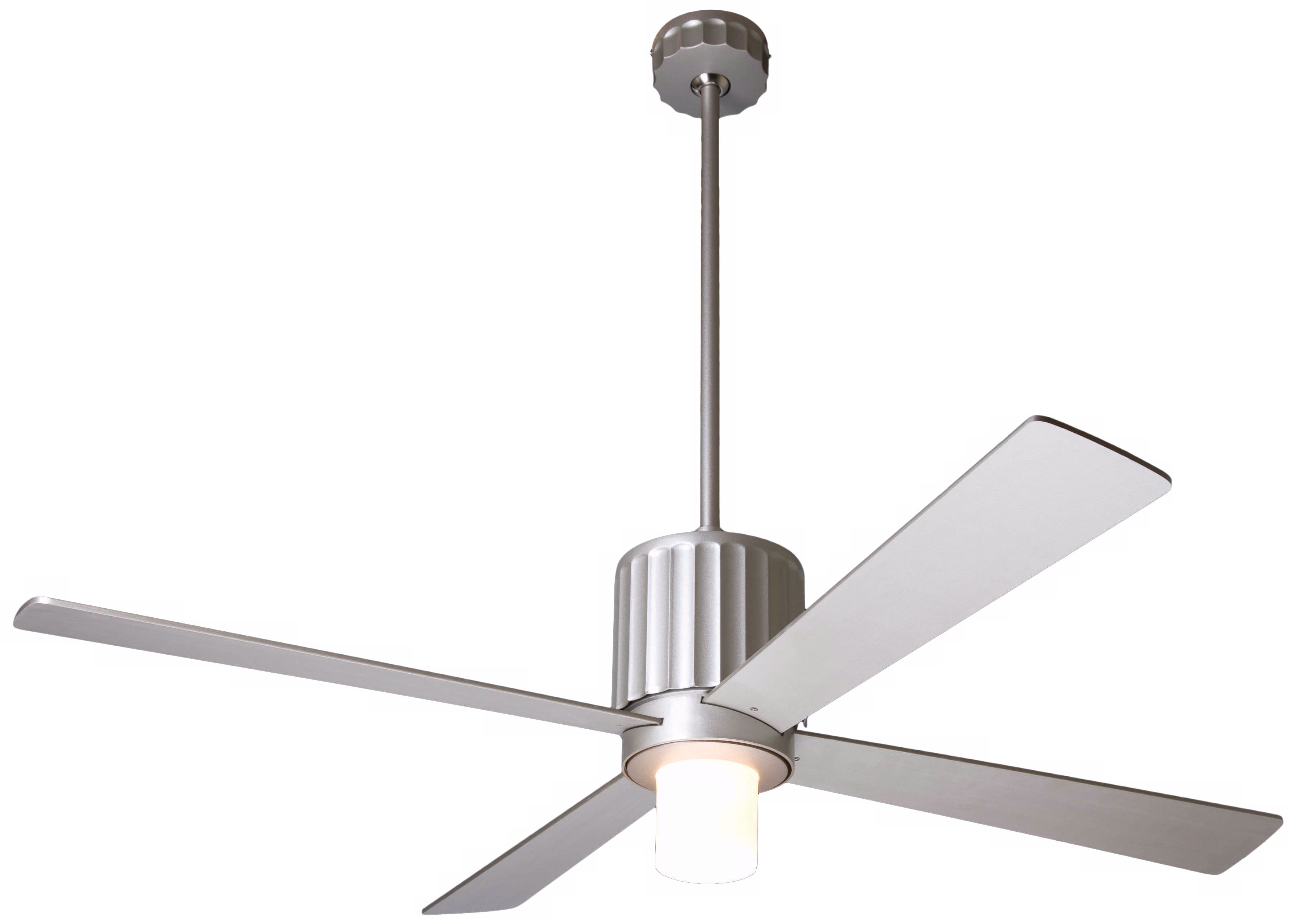 52" Modern Fan Flute Textured Nickel w/ Light Ceiling Fan