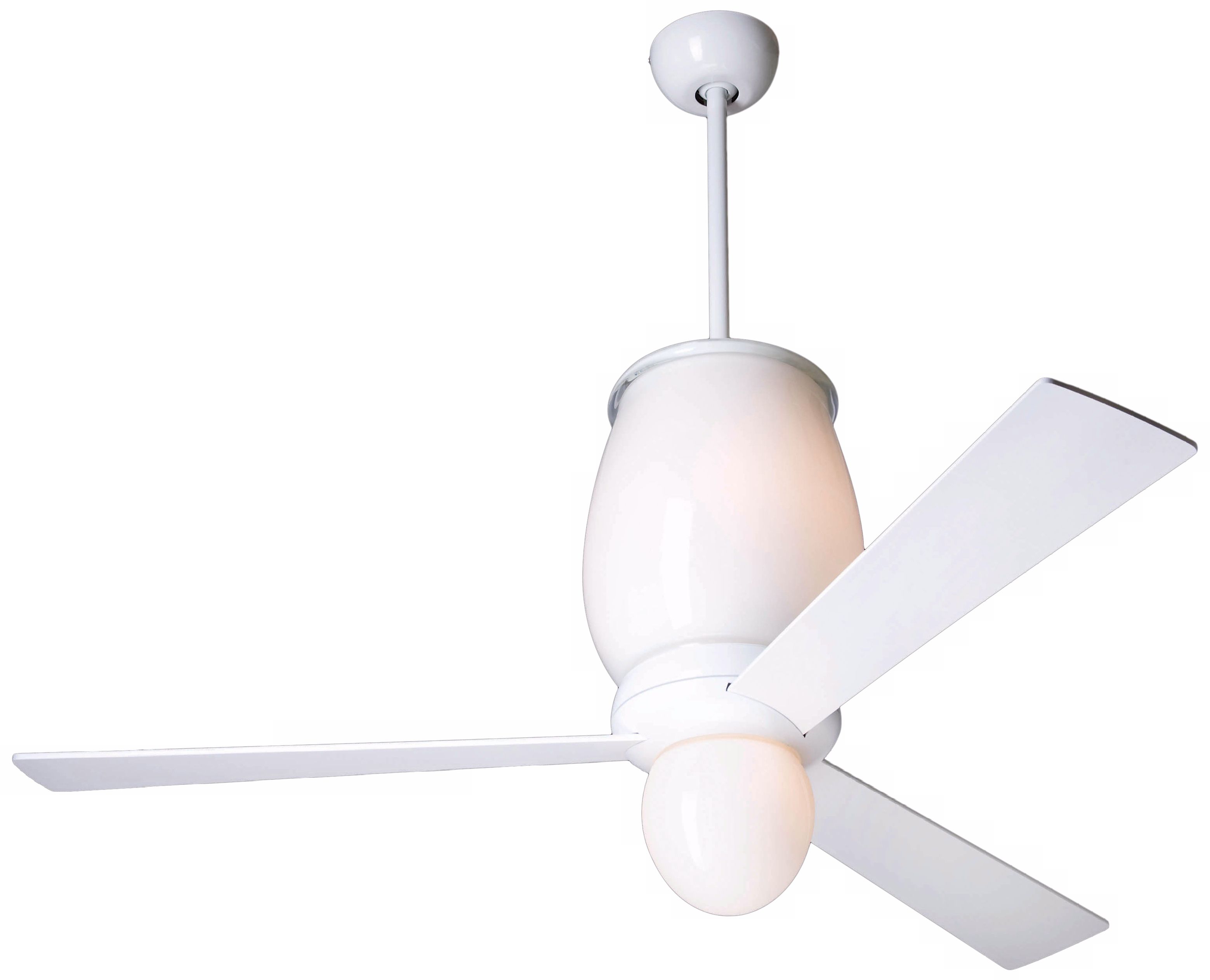52" Modern Fan Lumina Gloss White with Light Ceiling Fan