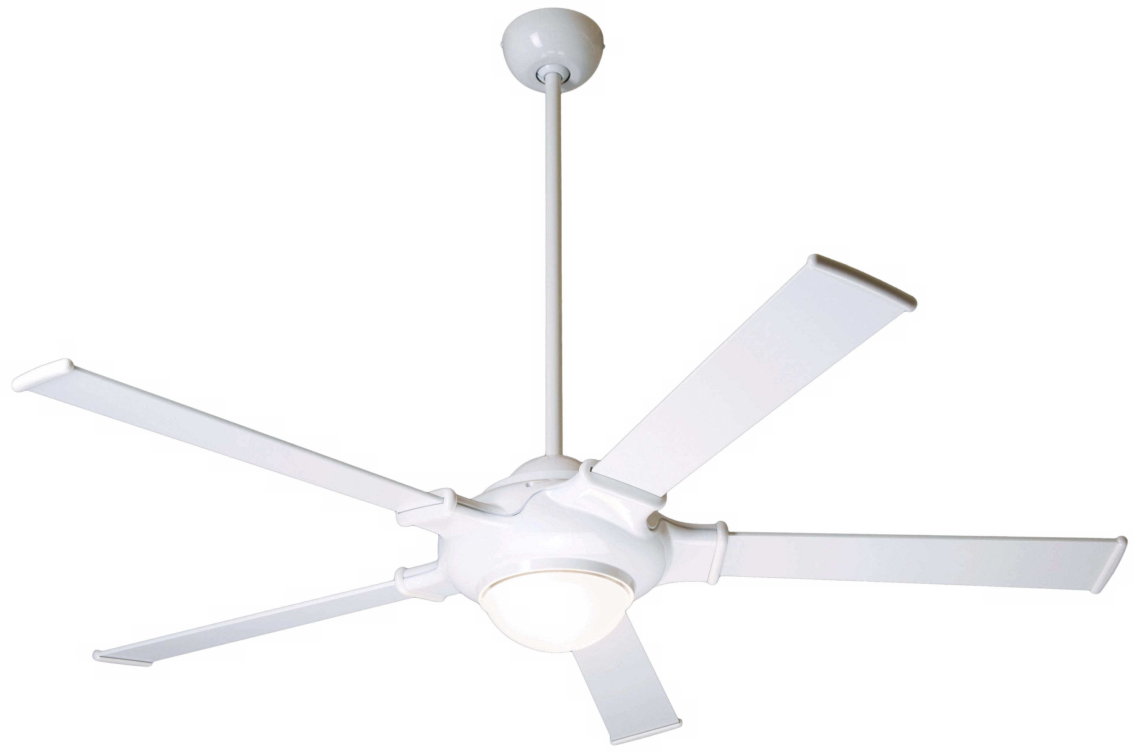 52" Modern Fan UFO Gloss White with Light Ceiling Fan