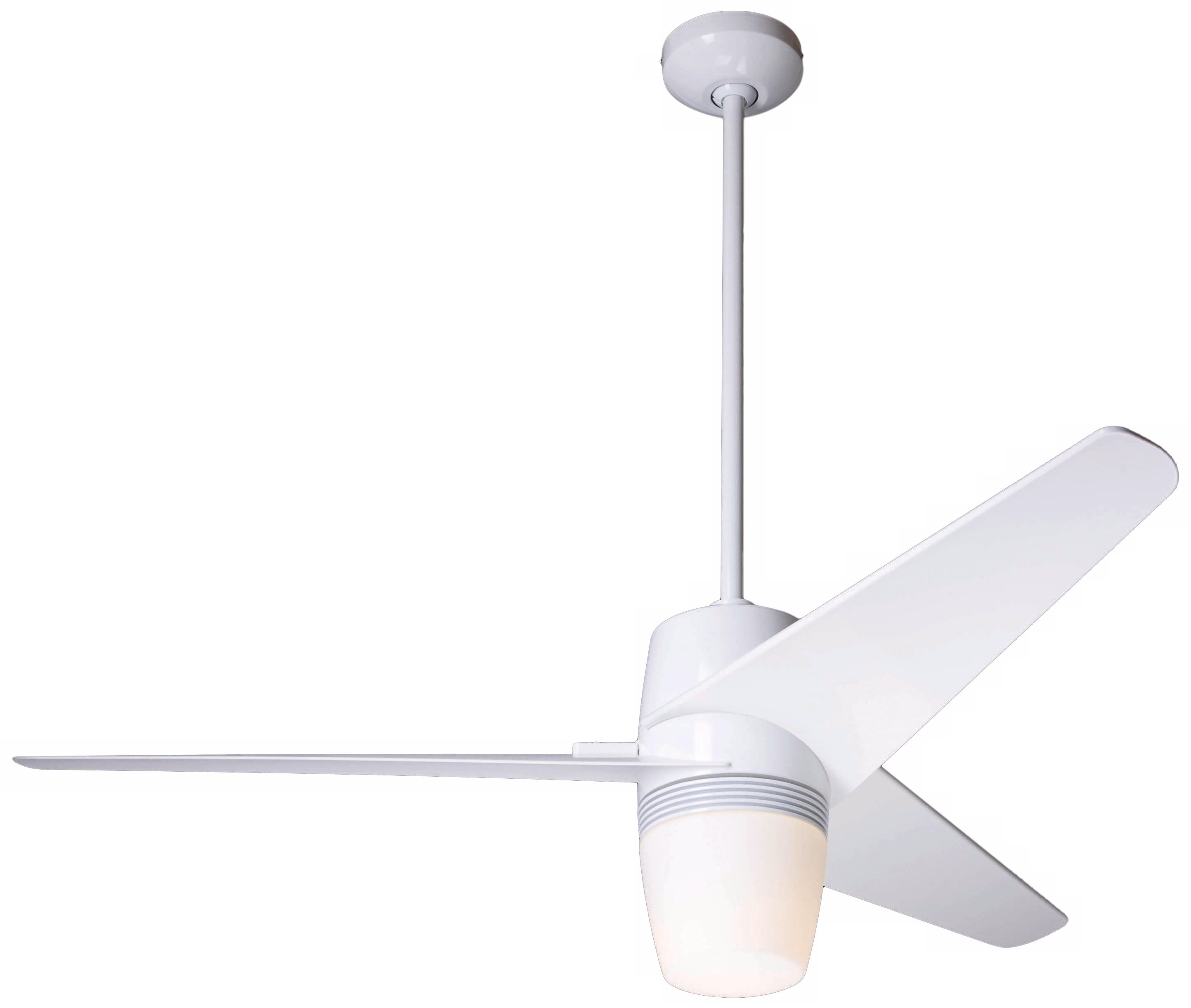 50" Modern Fan Velo Gloss White Ceiling Fan with Light Kit